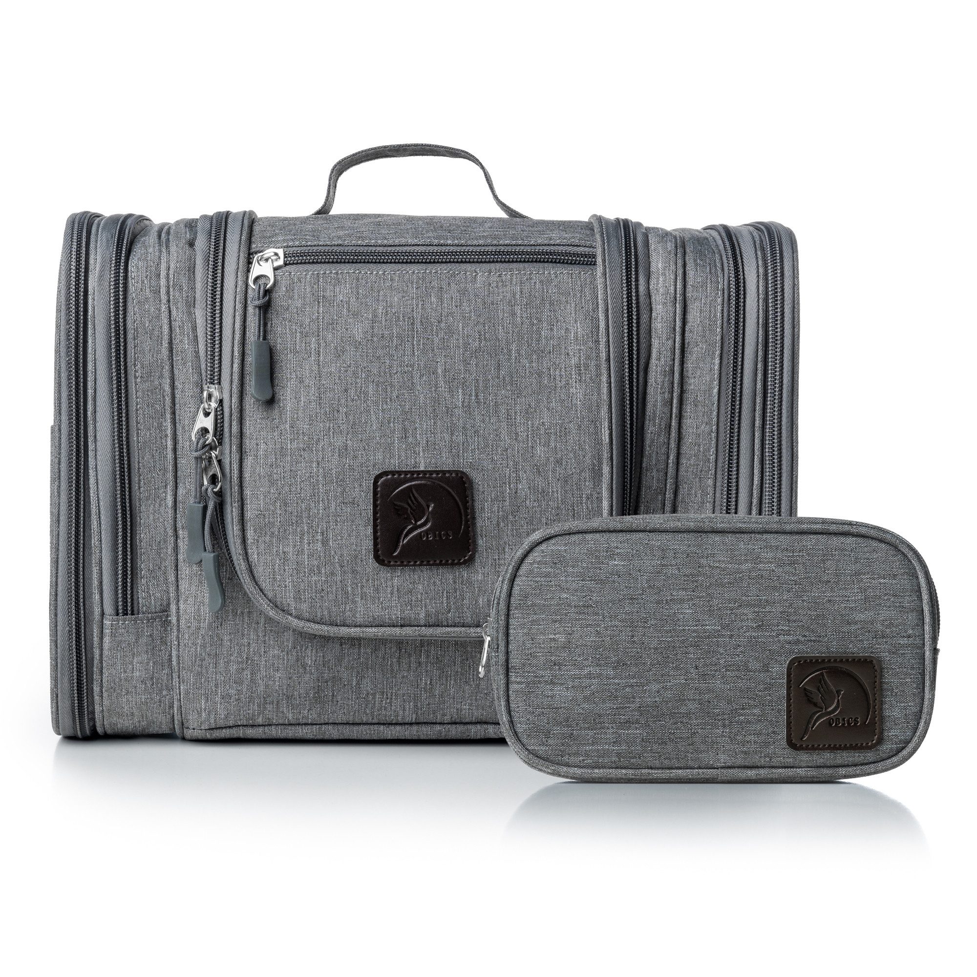 Obics Kulturbeutel XXL 8 Liter (Set, 2 Teilig), zum Aufhängen - Kosmetiktasche für Damen & Herren 10 Fächer – Bild 5 von 5