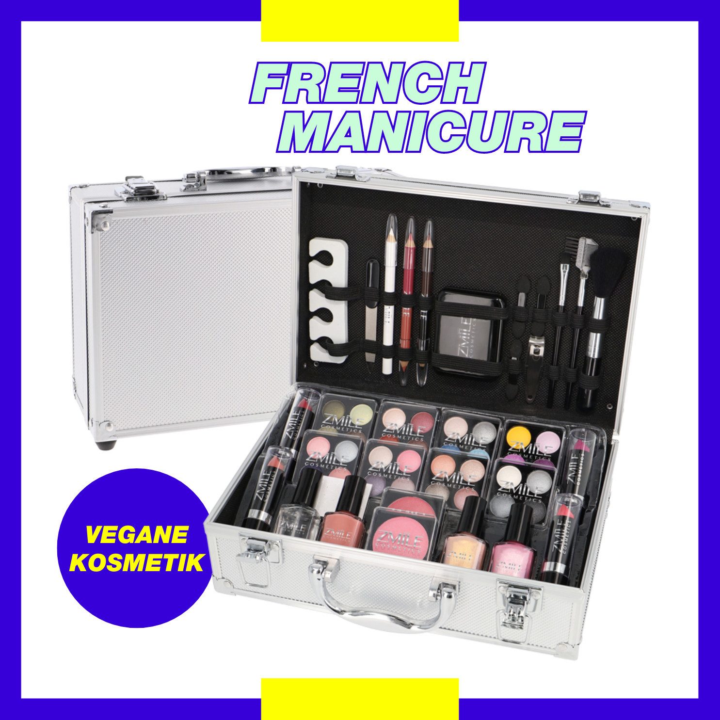 ZMILE COSMETICS Kosmetik-Koffer French Manicure, 58-tlg., mit veganer Formulierung