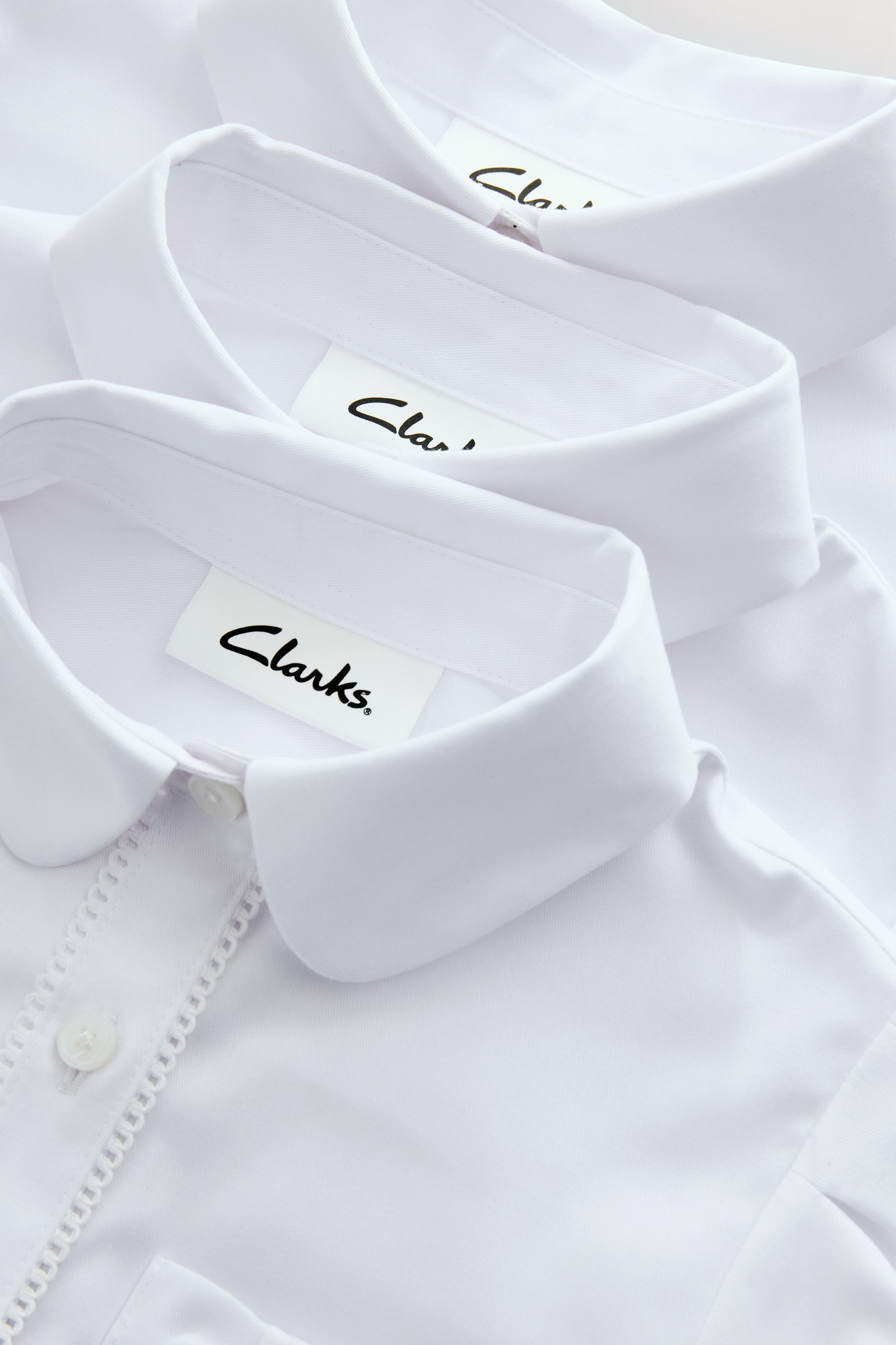 Clarks Hemdbluse Clarks Kurzarmhemden mit Schleife, 3er-Pack (3-tlg)