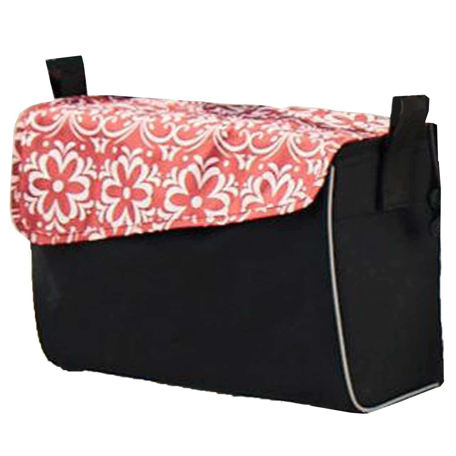 RUSSKA Rollstuhltasche Rollatortasche für Elan Classic/Plus Ornament, Rot (1-tlg., 1 Tasche), Magnetverschluss – Bild 2 von 2