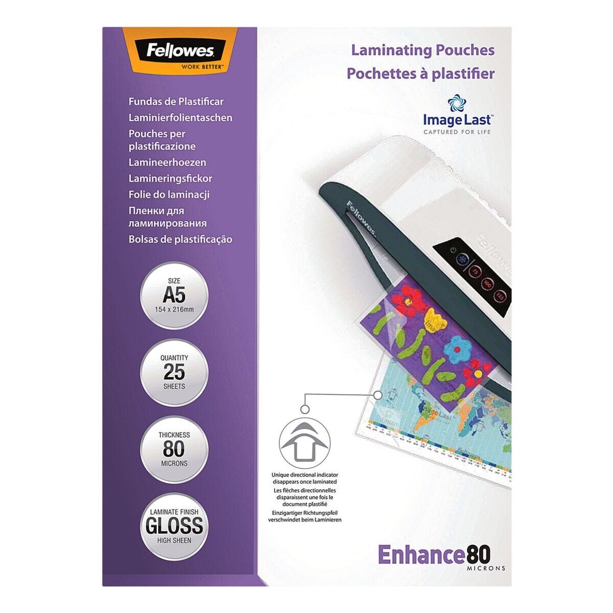 FELLOWES Laminierfolie ImageLast, A5 80 mic glänzend