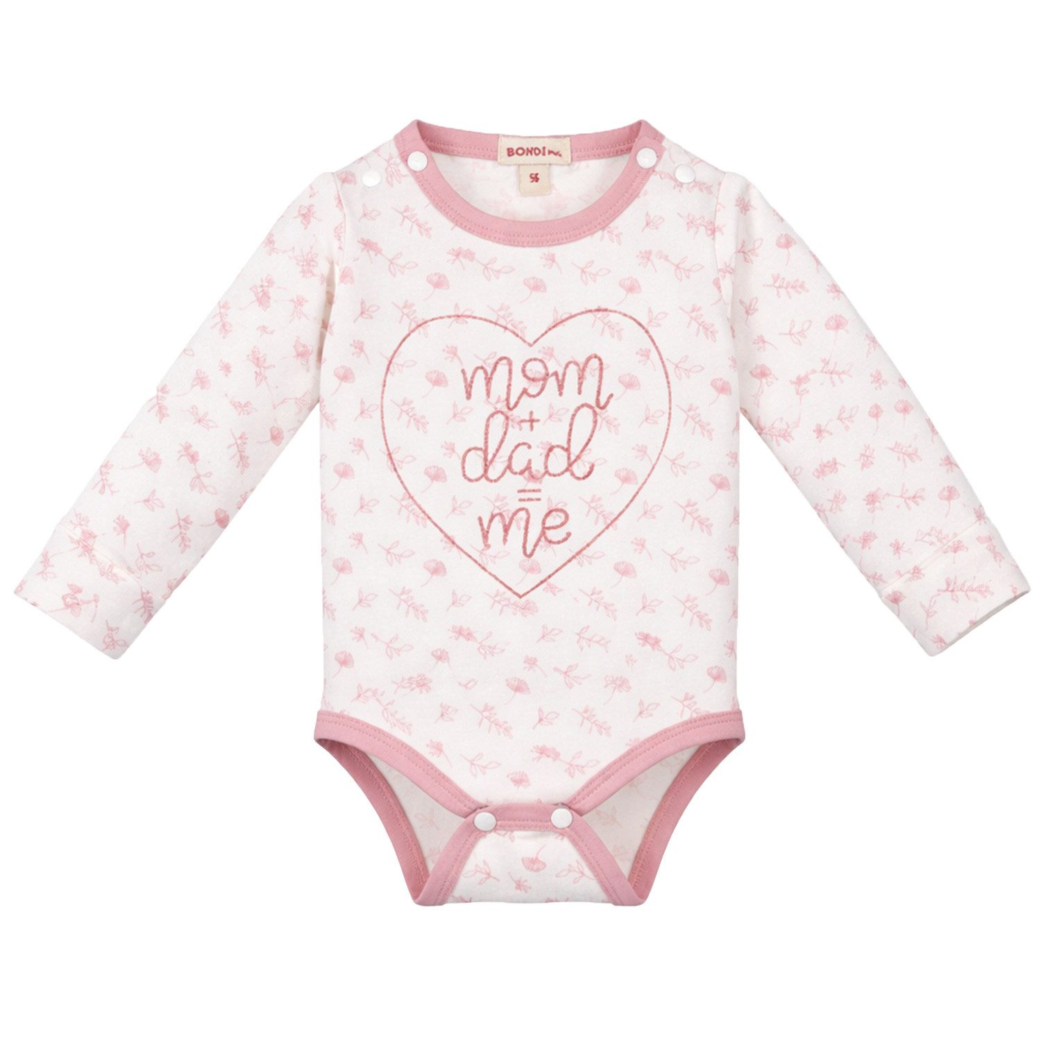 BONDI Strampler BONDI Baby Langarm Body 'Mom+Dad' 93733, Offwhite