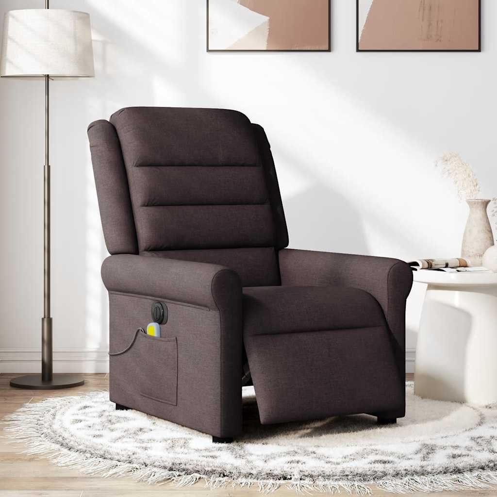vidaXL Sessel Massagesessel Elektrisch Dunkelbraun Stoff günstig online kaufen
