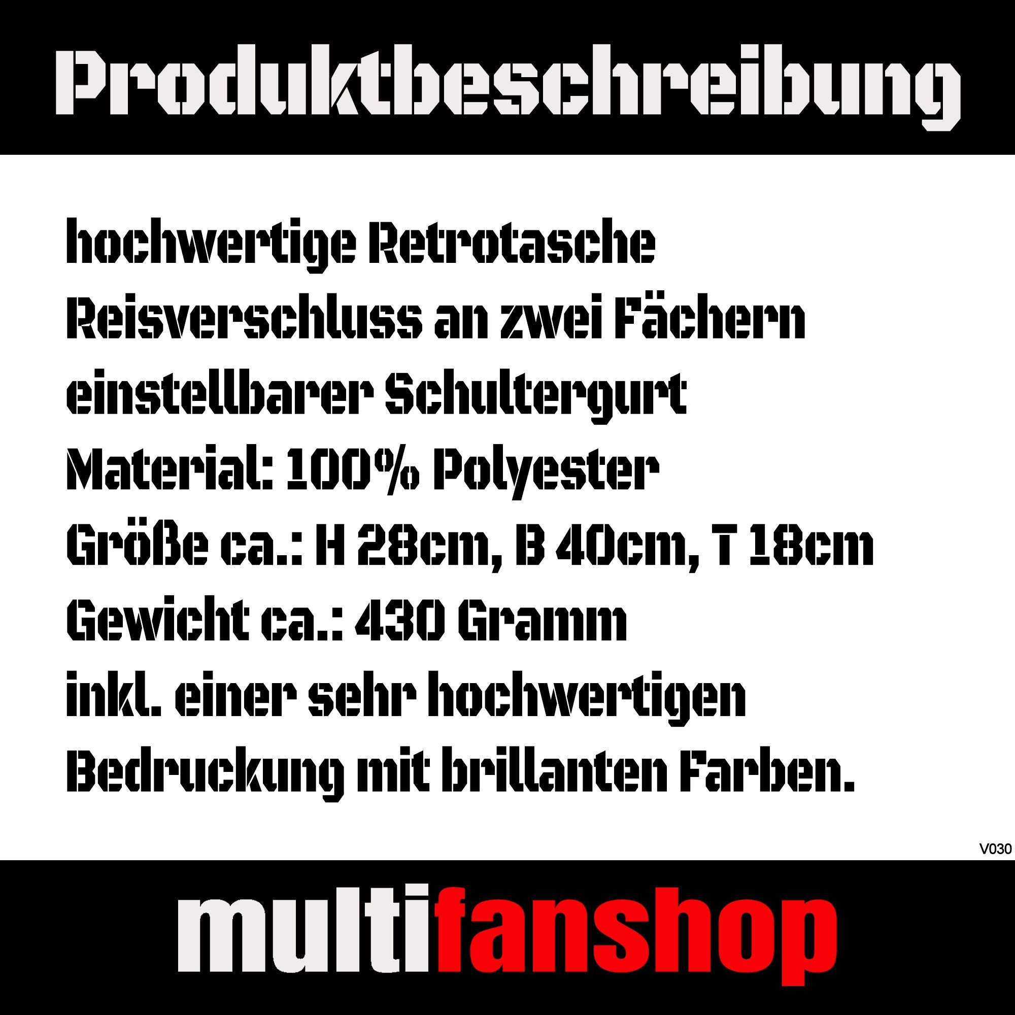 multifanshop Schultertasche Bochum - Schriftzug - Tasche