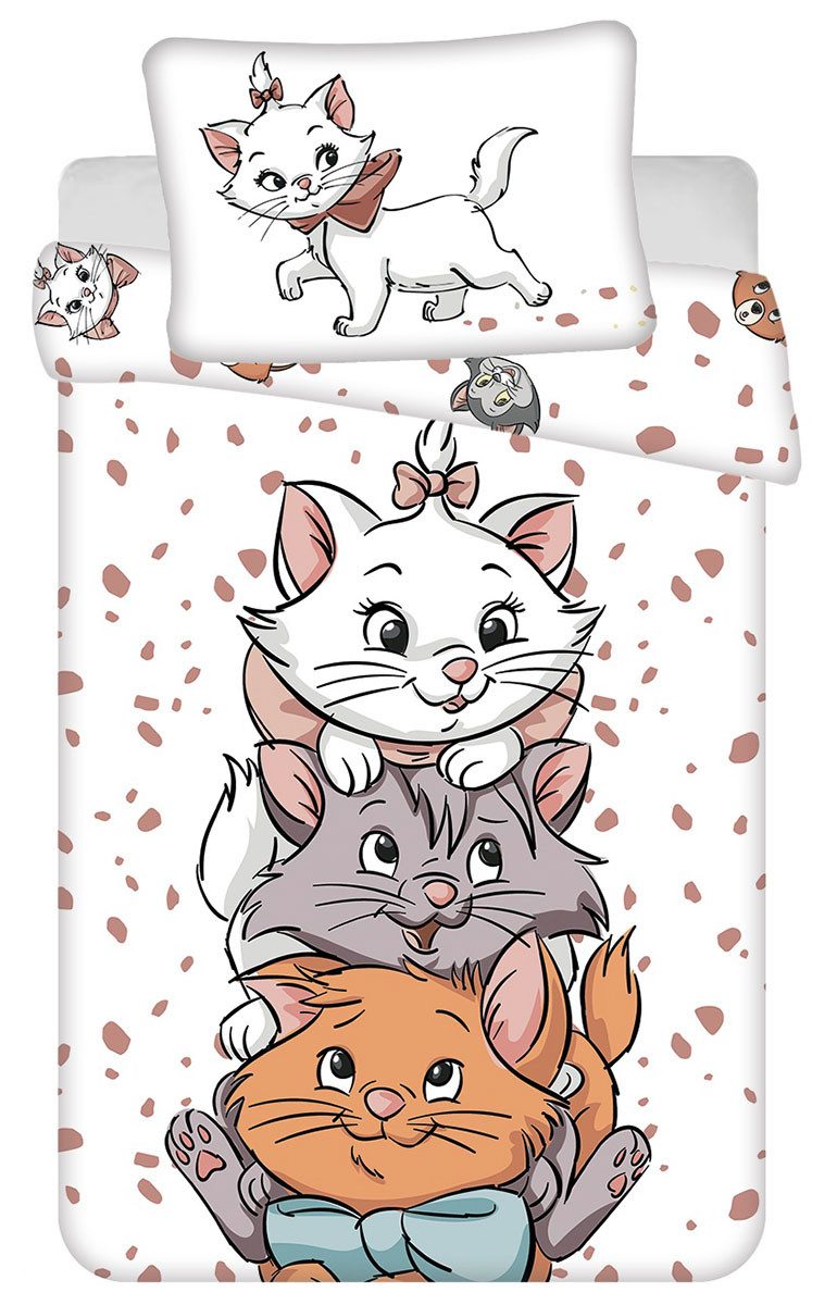 Disney Kinderbettwäsche Disney Aristocats Marie Kinderbettwäsche Katzen 100 x 135 cm, Renforcé, 2 teilig