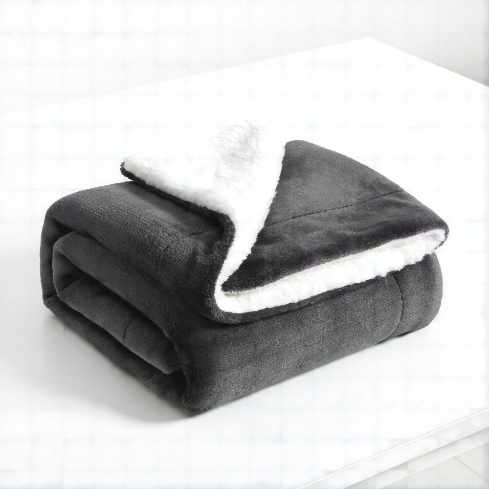 Wohndecke Flanell +Lammwolle Doppelseite Design, 150cm*200cm, i@home