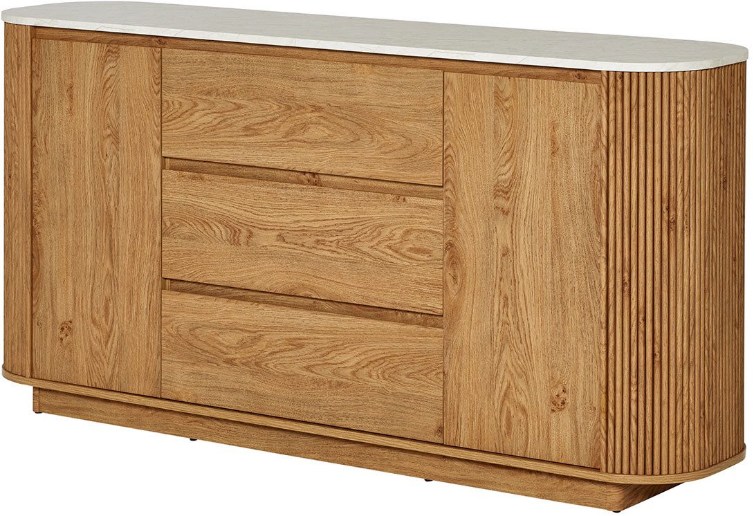 Jahnke Sideboard GROOVE SB 160 (1 St), Sideboard, abgerundet, Marmor-Look, Breite ca. 159,5 cm