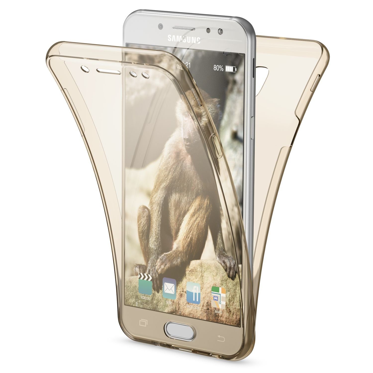 Nalia Smartphone-Hülle Samsung Galaxy J5 (2017), Klare 360 Grad Silikon  Hülle / Rundumschutz Vorder- und Rückseite / Transparent / Komplettschutz /  Vergilbungsfrei / Kratzfest / Durchsichtige Displayschutz Schutzhülle /  Full-Body Case / Vorne & Hinten ...