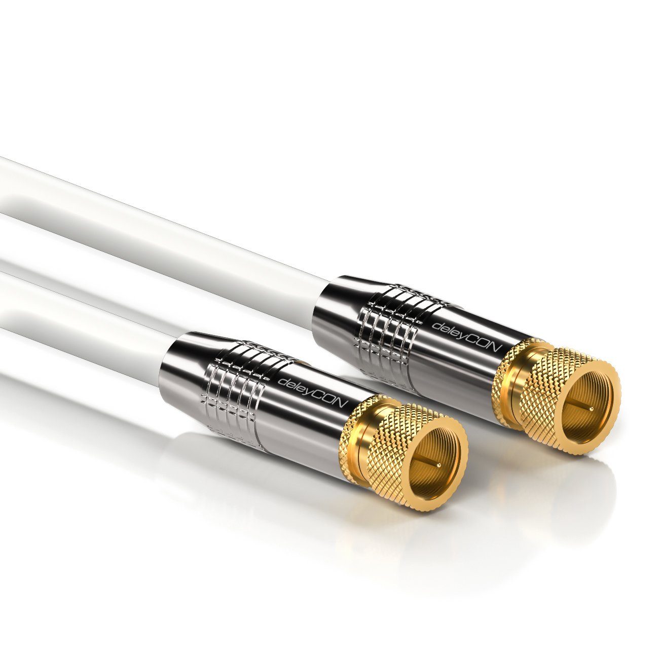 deleyCON deleyCON HDTV SAT Kabel 1,5m F-Stecker zu F-Stecker - METALL - SAT-Kabel