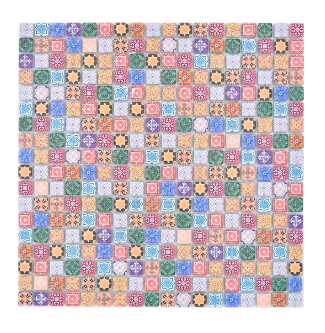 Mosani Mosaikfliesen Glasmosaik Mosaik Retro Mosaik Marokkanischer Stil bunt