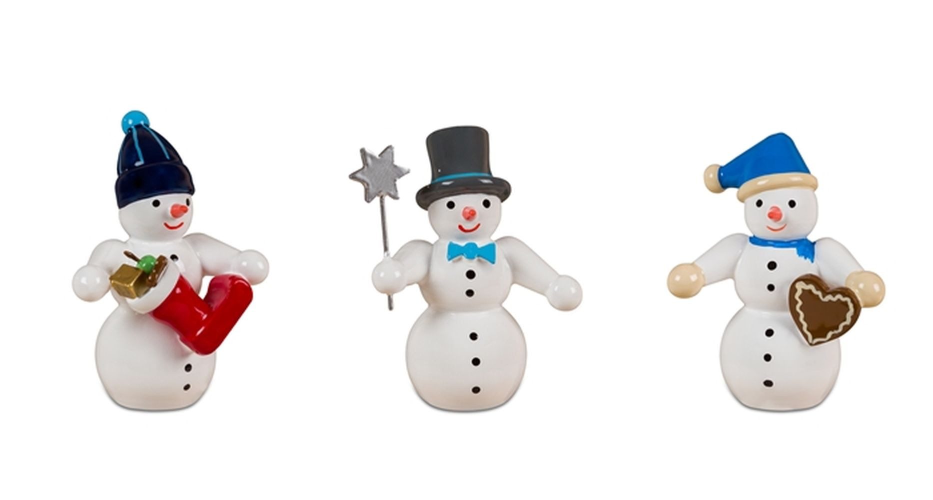 Schneemann Weihnachtsfigur Schneemänner Set 3tlg.
