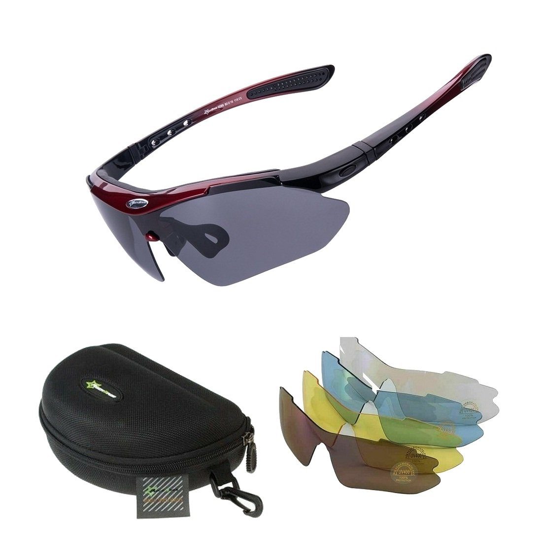 Rockbros Fahrradbrille Sonnenbrille Polarisierte Sportbrille Uv 400 Mit 4 Austau 