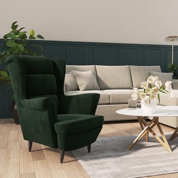 DOTMALL Big-Sofa Sessel dunkelgrüner Samt, stilvolles Design
