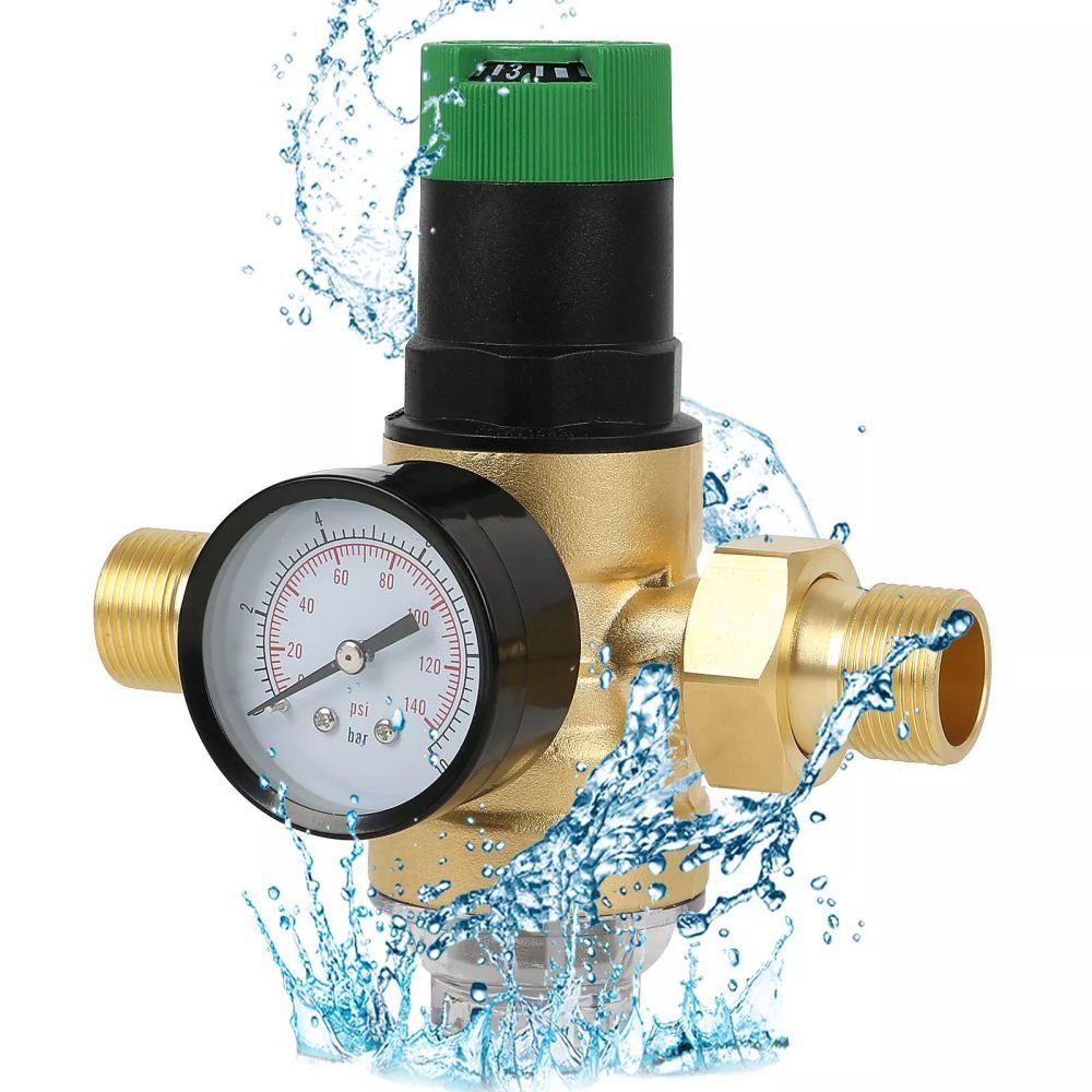 QUBEBU Wasser-Druckminderer DN20 3/4", DN15 1/2", DN25 1" Druckregler Reduzierventil Manometer, G3/4 (DN20), G1/2 (DN15), G1 (DN25)", (Geeigneter Wasserdruck: 0,1–0,8 MPa. Maximaler Eingangsdruck: 1,0 MPa., Filterdurchflussrate: 5 t/h. Geeignete Temperatur: -25℃-70), 1 x Druckmesser, 1 x Messing-Wasserdruckregler.