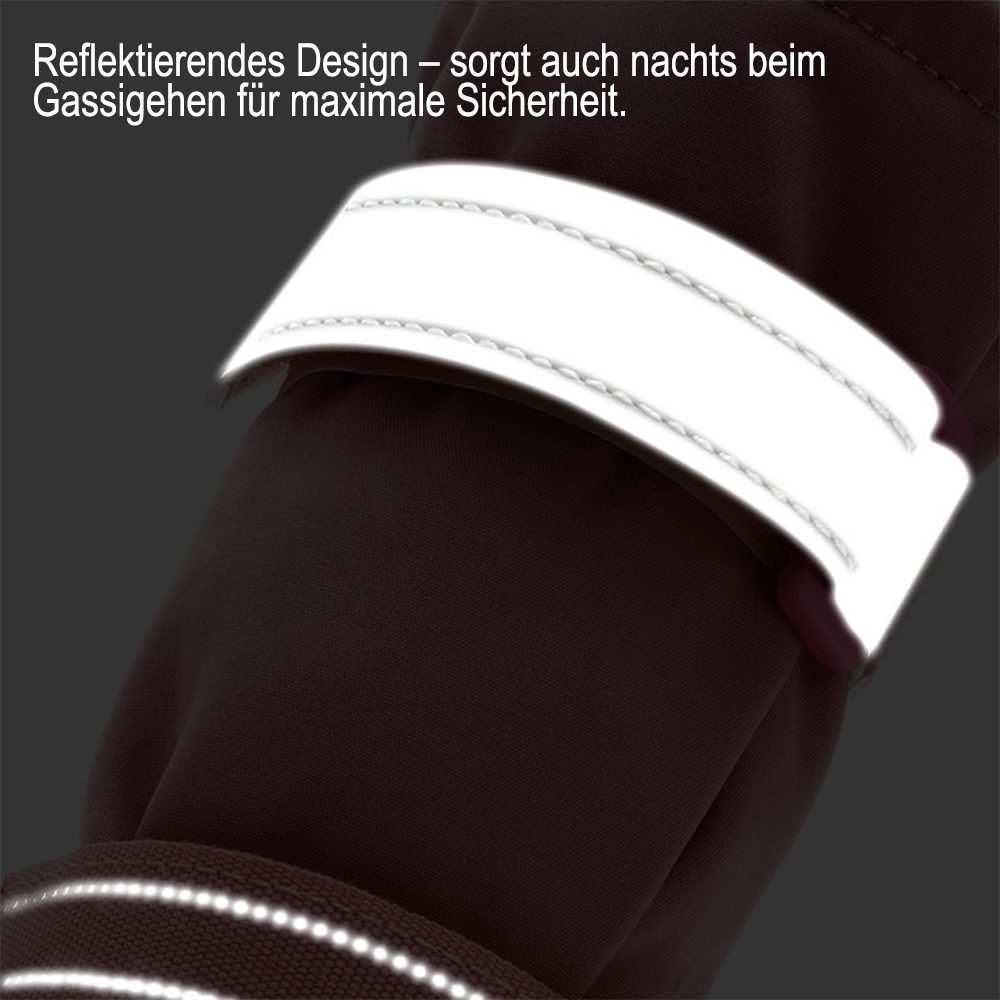 Ledander Pfotenschutz Rutschfeste Hundeschuhe mit reflektierenden Riemen, wasserdicht, (4-tlg), mit Verstellbarem Klettverschluss,Hundeschuhe Warme,Hundesocken