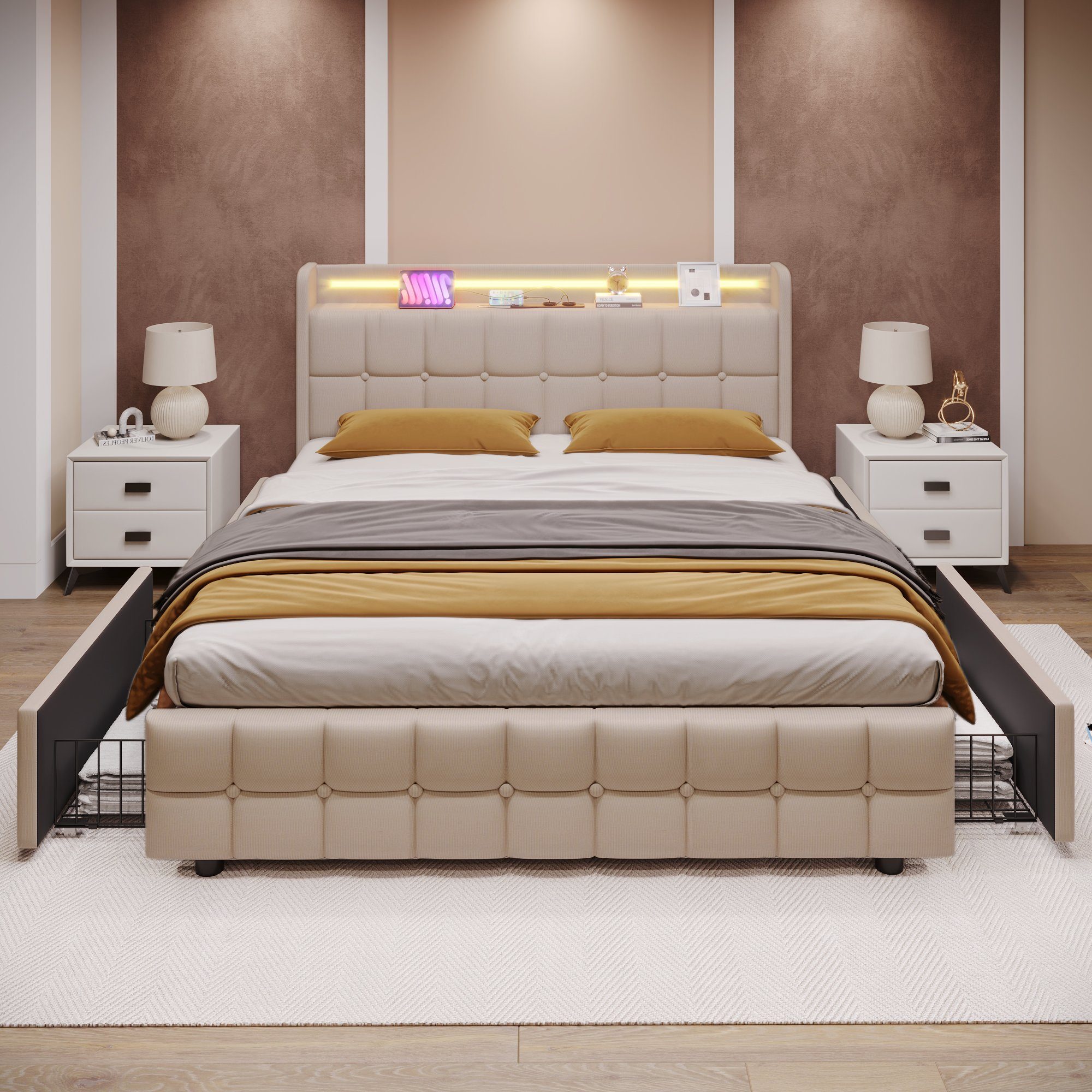 HAUSS SPOLE Polsterbett 180x200cm mit Ladefunktion, günstig online kaufen