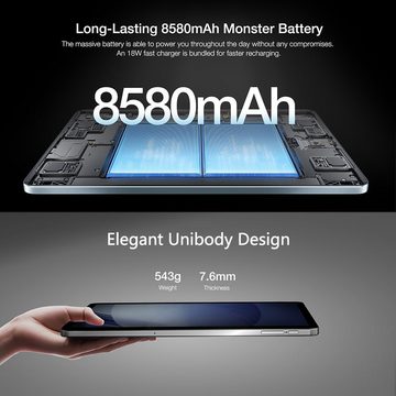 DOOGEE T30 PRO Tablet (11", 256 GB, Android 13, 2,4G+5G, Tablet, Helio G99 Octa-Core, Akku 8580mAh, 2.5K Pollici, 20MP+8MP)