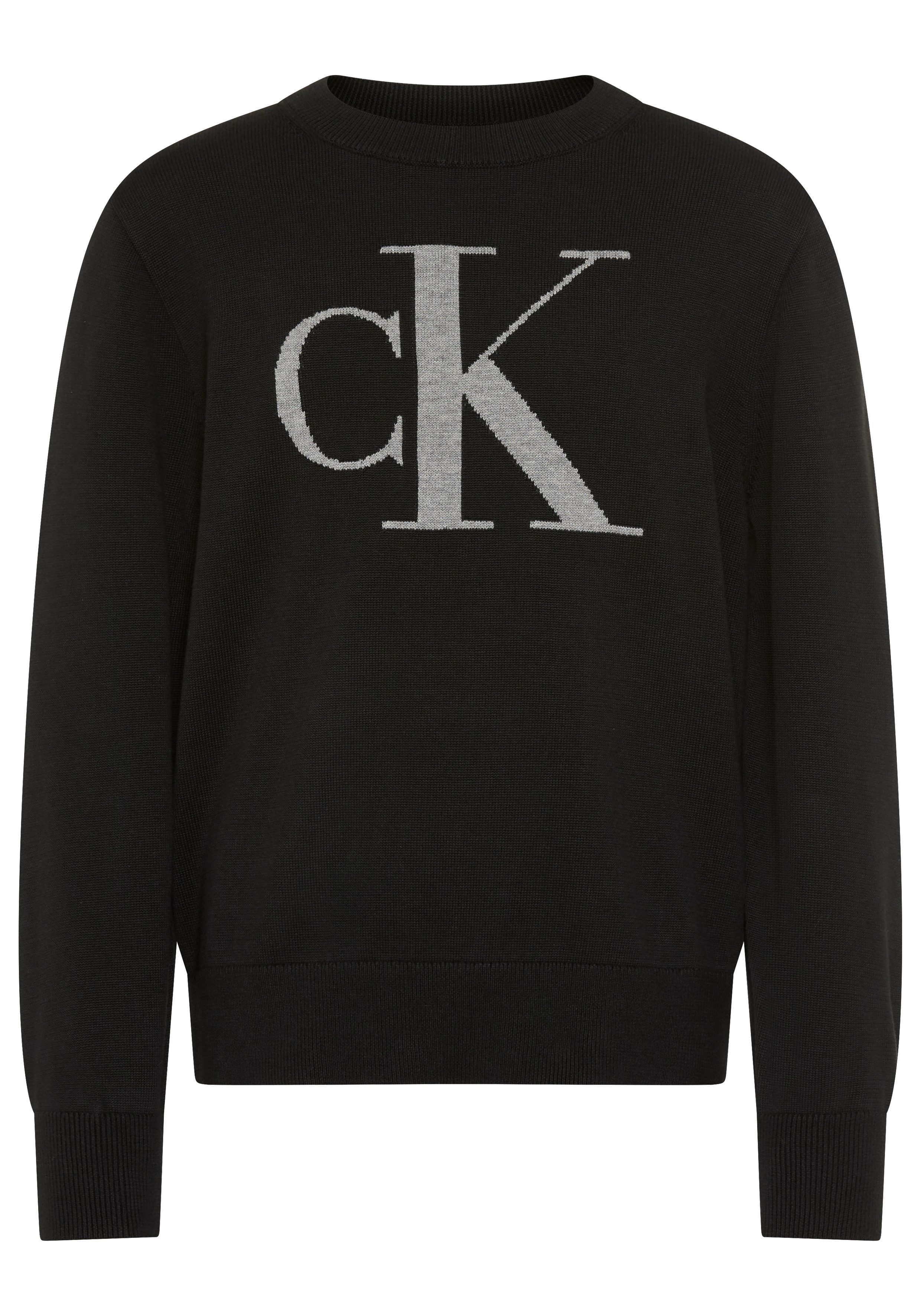 Calvin Klein Jeans Strickpullover MONOGRAM REG. SWEATER CN Regular fit mit Markenlogo