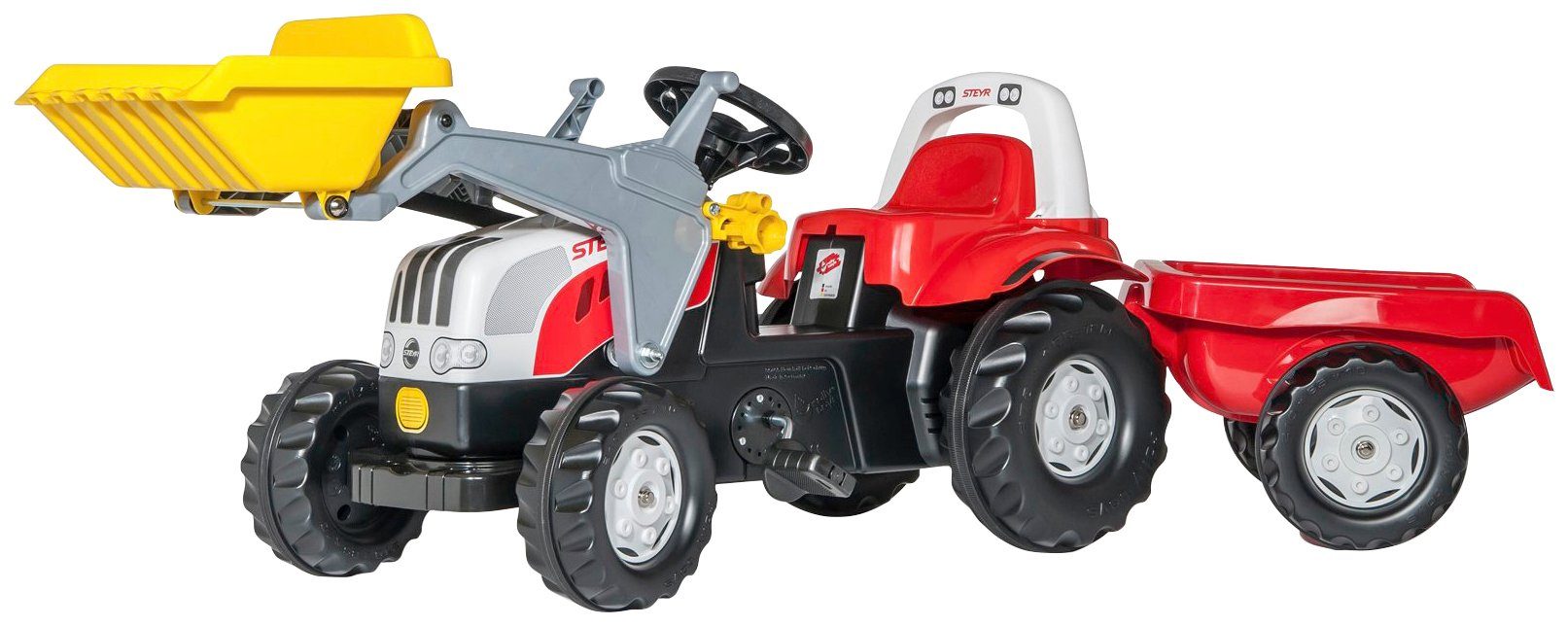 rolly toys® Tretfahrzeug rollyKid, Steyr CVT 6165, Traktor mit Trailer und Lader