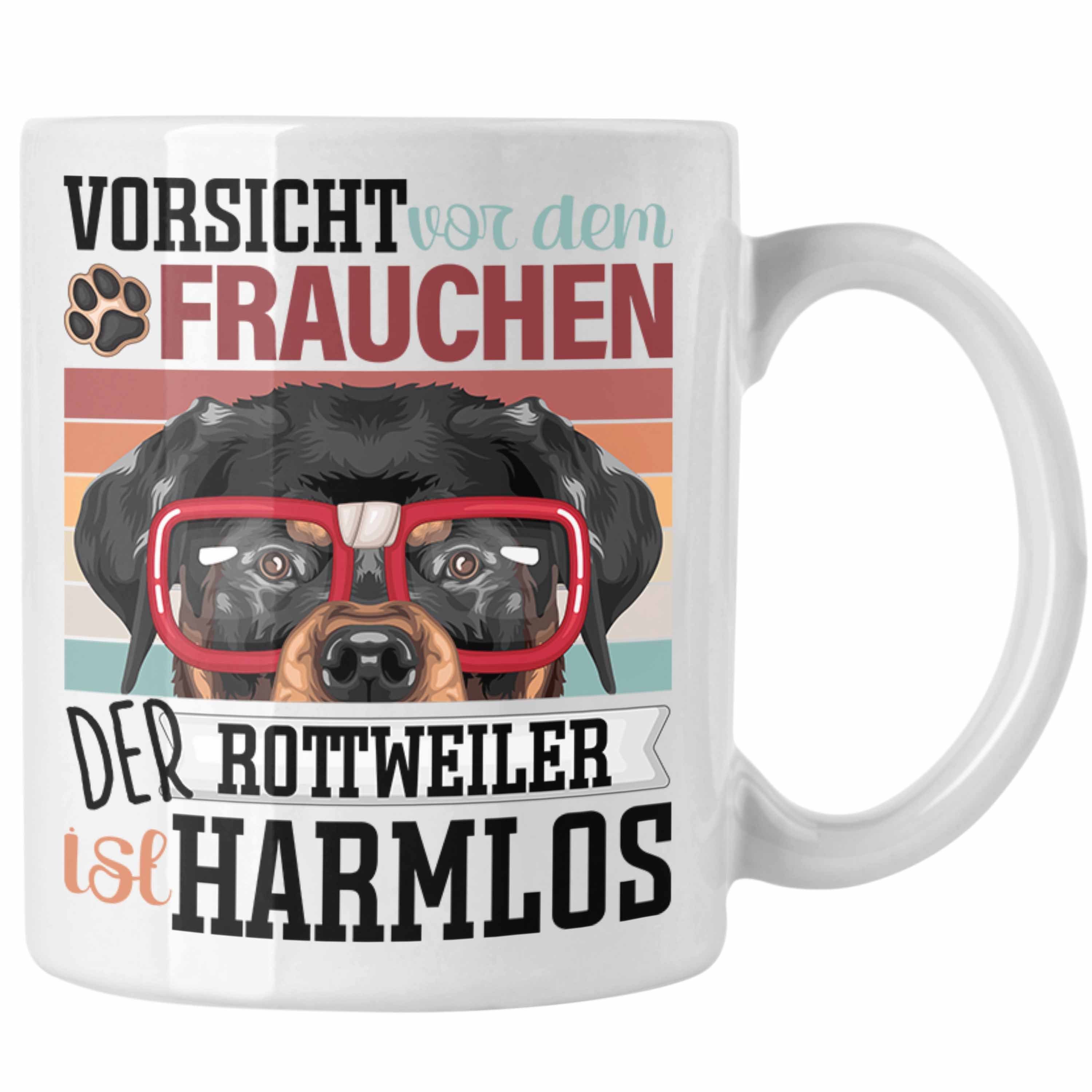 Trendation Tasse Rottweiler Besitzerin Frauchen Tasse Geschenk Lustiger Spruch Geschenk Weiss