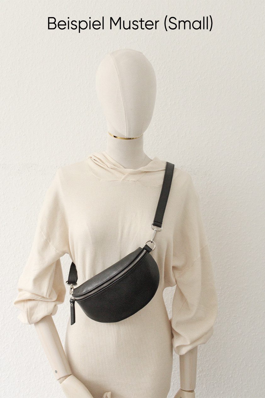 SEVA Gürteltasche Bauchtasche Damen Echtleder, Gürteltasche groß, Umhängetasche kleine (Crossbody Tasche Groß, Umhängetasche Damen aus Echtleder, Brusttasche, E – Bild 3 von 5