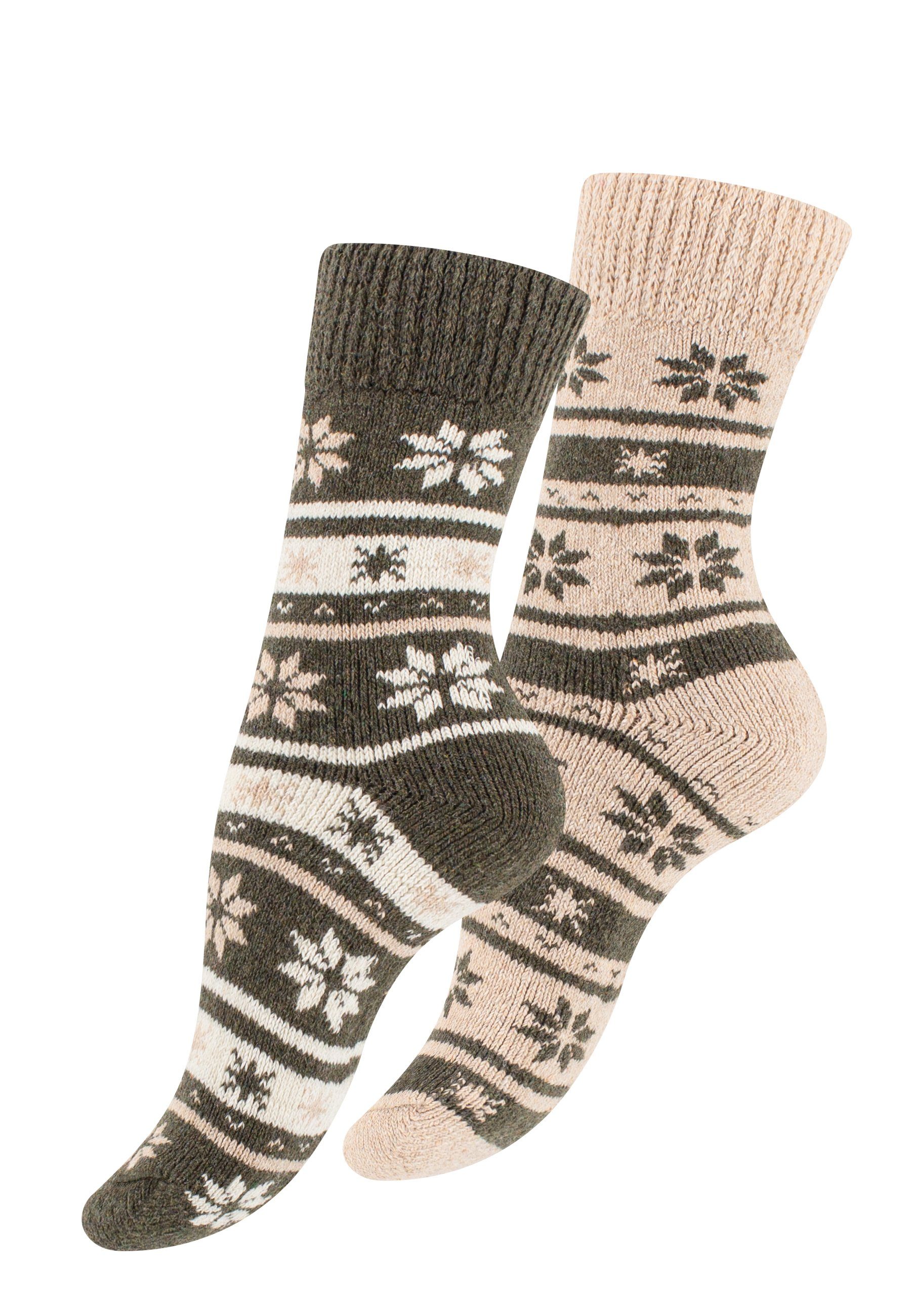 Cotton Prime® Socken Unisex Wintersocken mit Wolle (2-Paar)