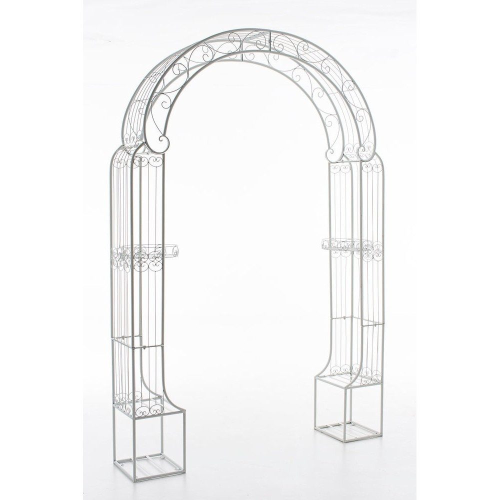 CLP Rosenbogen Rankbogen Gartenbogen Pflanzenbogen Spar-Set, 1 St., 163 x 34 x 240 cm stabil, pulverbeschichtetes Eisen, 4 Abstellflächen, Antik-Look