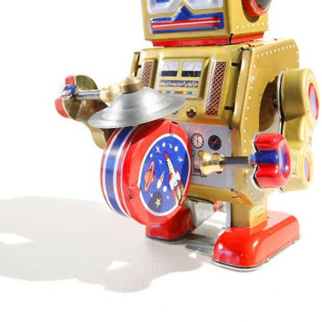 suebidou Roboter nostalgischer Aufziehspielzeug beweglicher Roboter, nachhaltig, kreativ