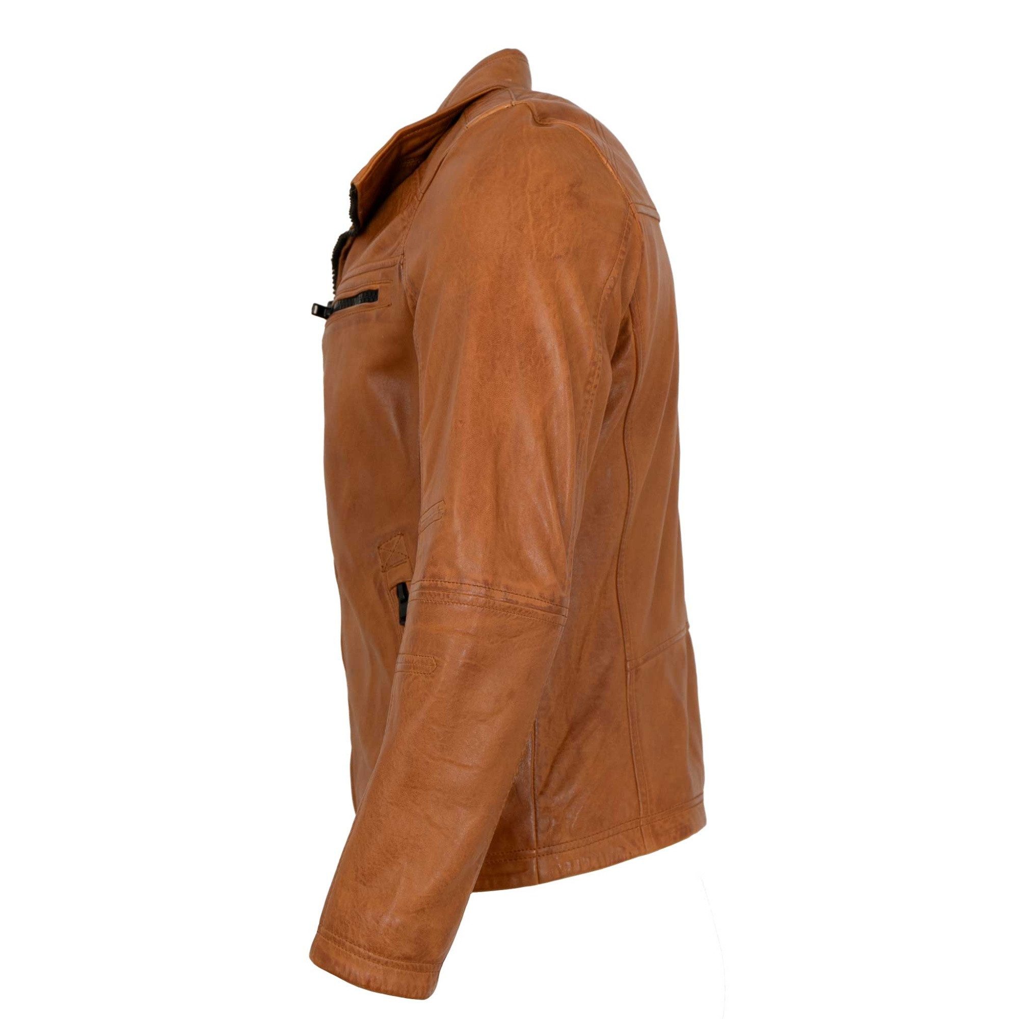Jilani Lederjacke Ilai Jilani - Herren Lederjacke Lammnappa cognac günstig online kaufen