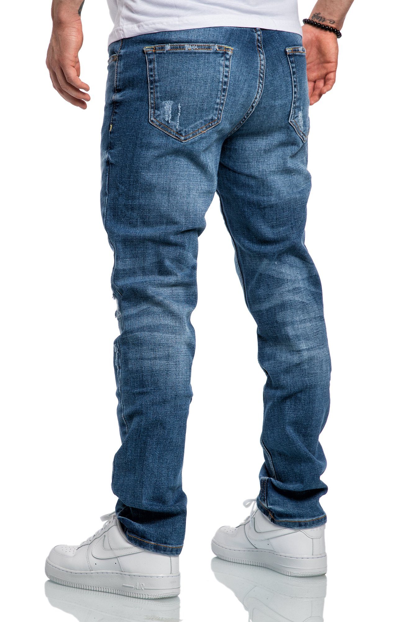 Amaci&Sons Straight-Jeans KANSAS Regular Fit Destroyed Jeans – Bild 4 von 4