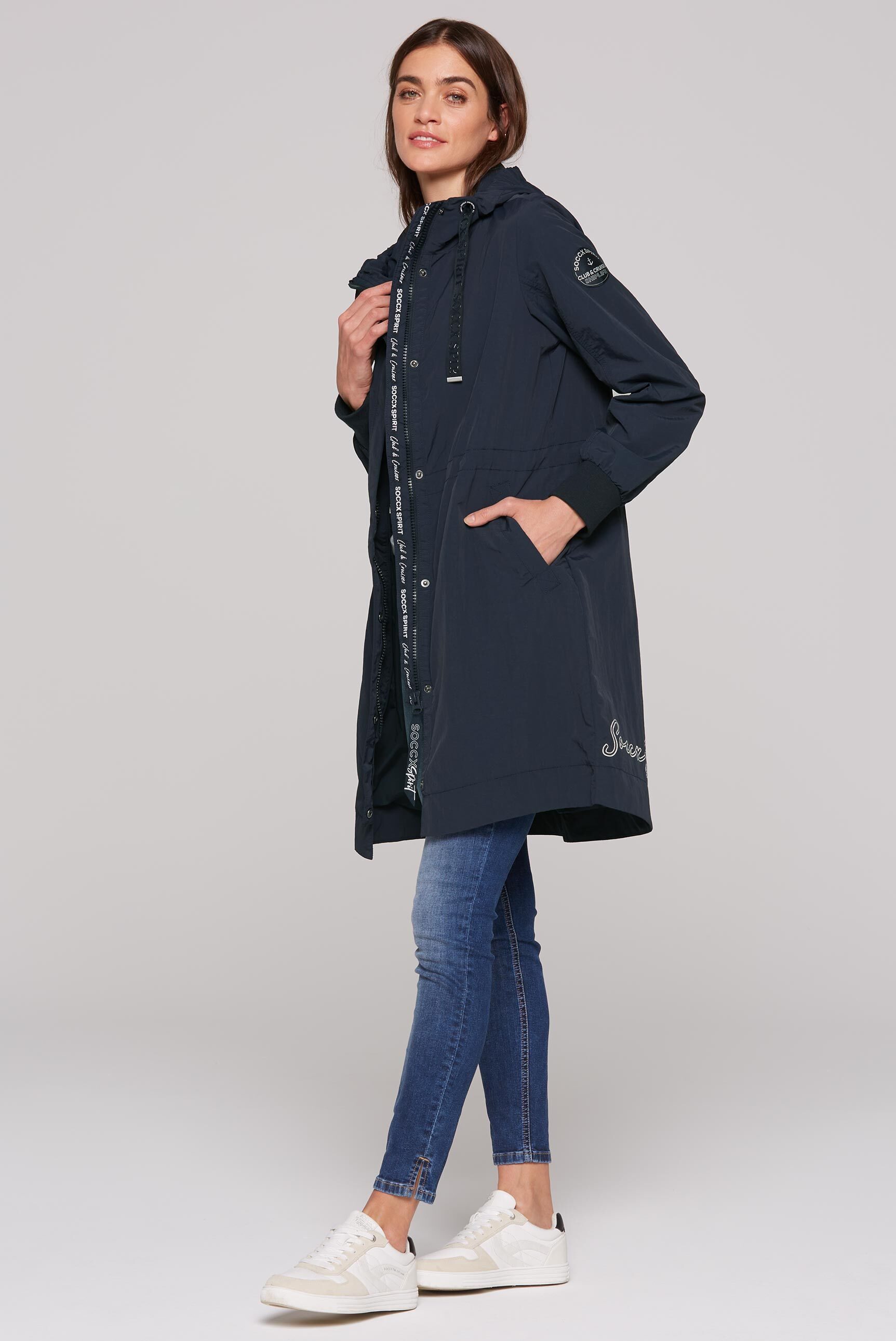 SOCCX Parka mit Rippbündchen im Ärmel