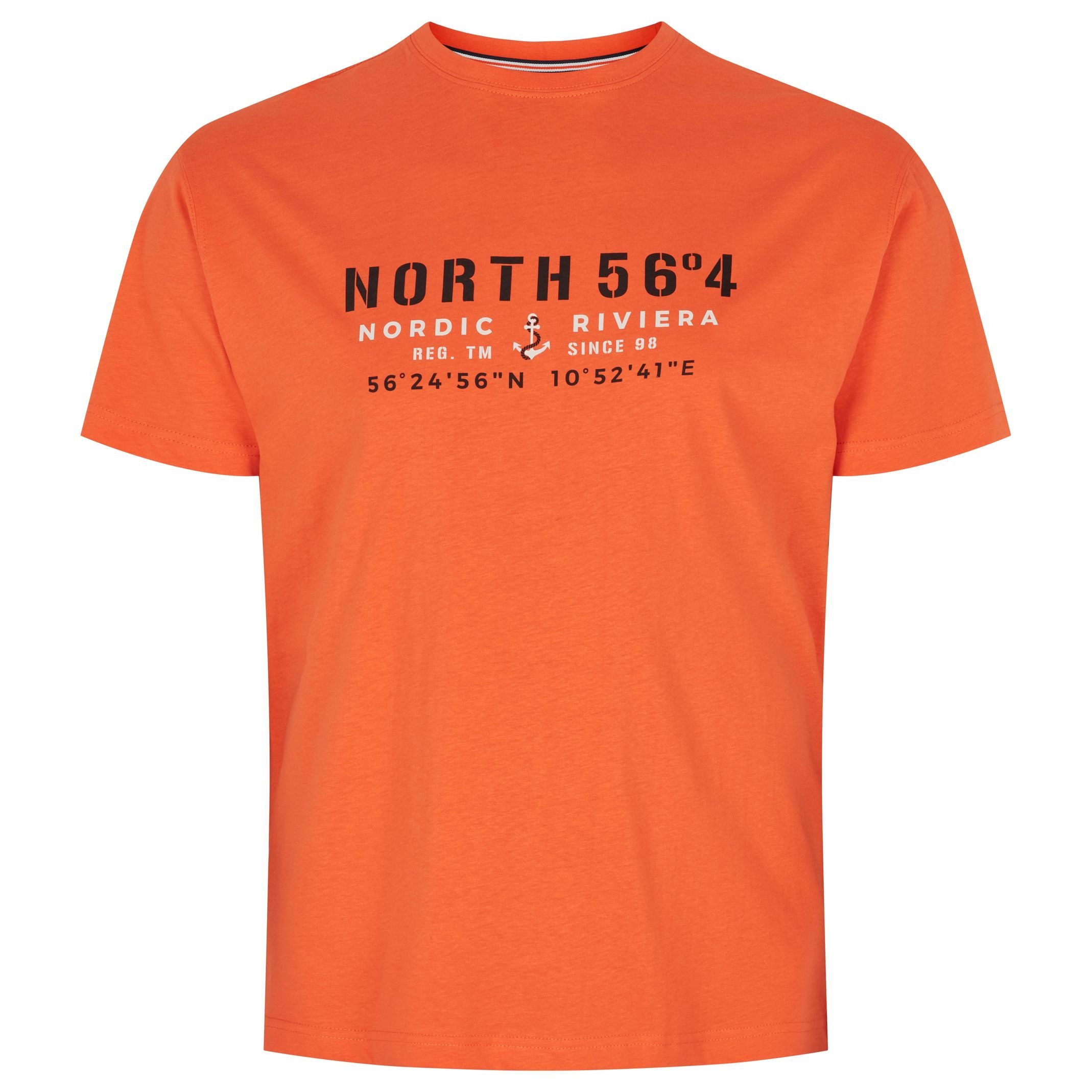 north 56 4 Print-Shirt Printed T-Shirt von North56°4 in großen Größen bis 10XL, orange