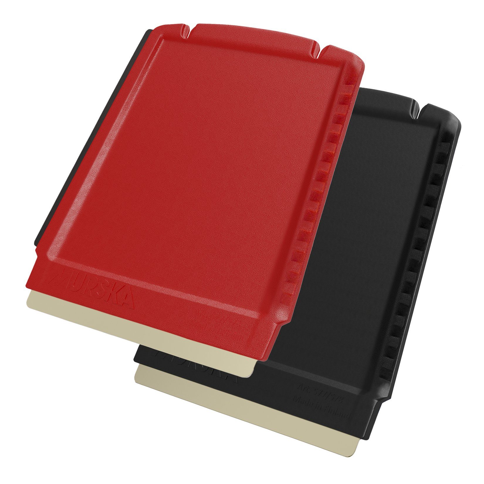 L & P Car Design Eiskratzer Auto 2 Stück 4 in 1 Eisschaber Scheibenreiniger Messingklinge aus Premium HIPS - Messingklinge & Gummilippe - Murska aus Finnland