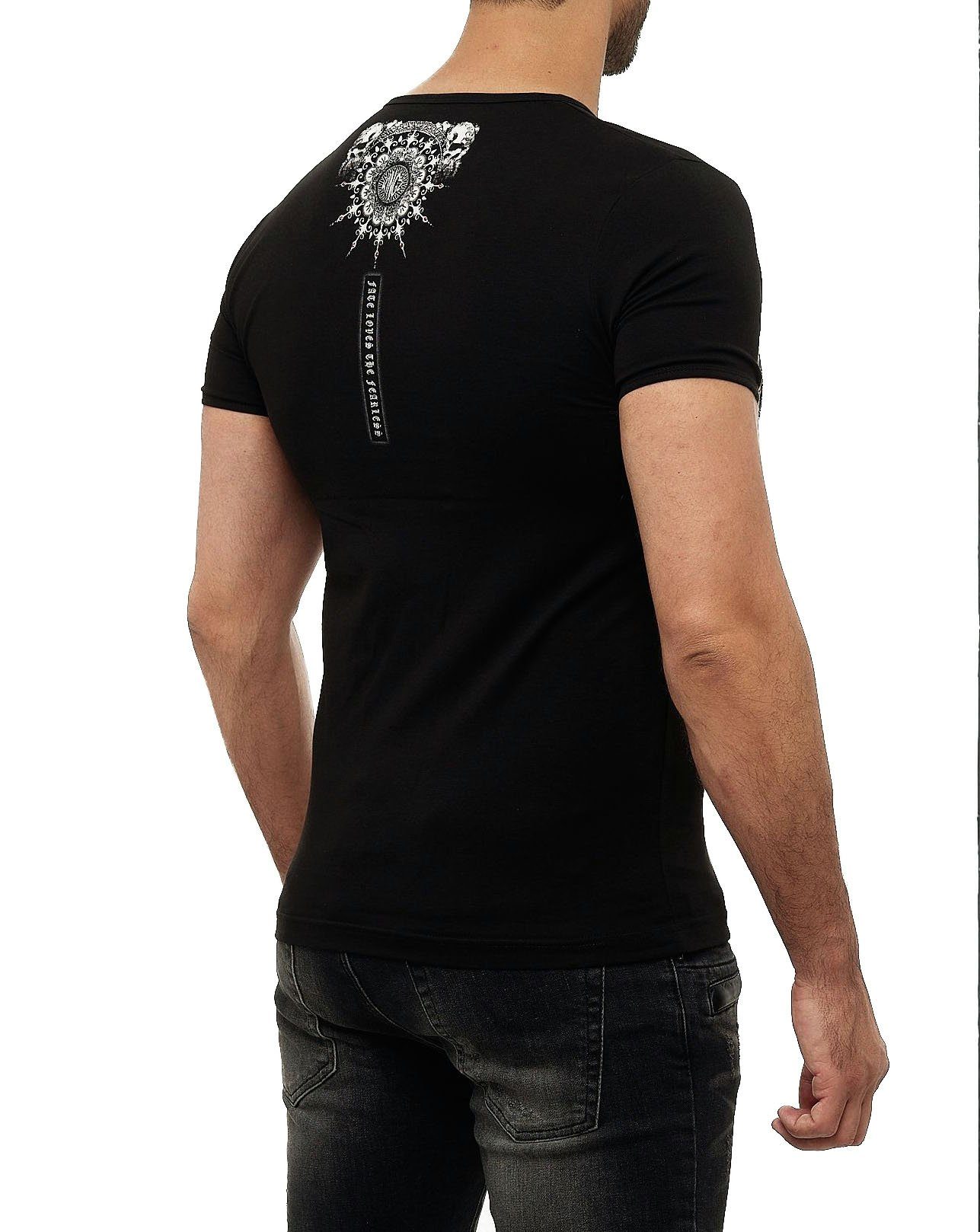 schwarz-silberfarben KINGZ T-Shirt Design ausgefallenem mit