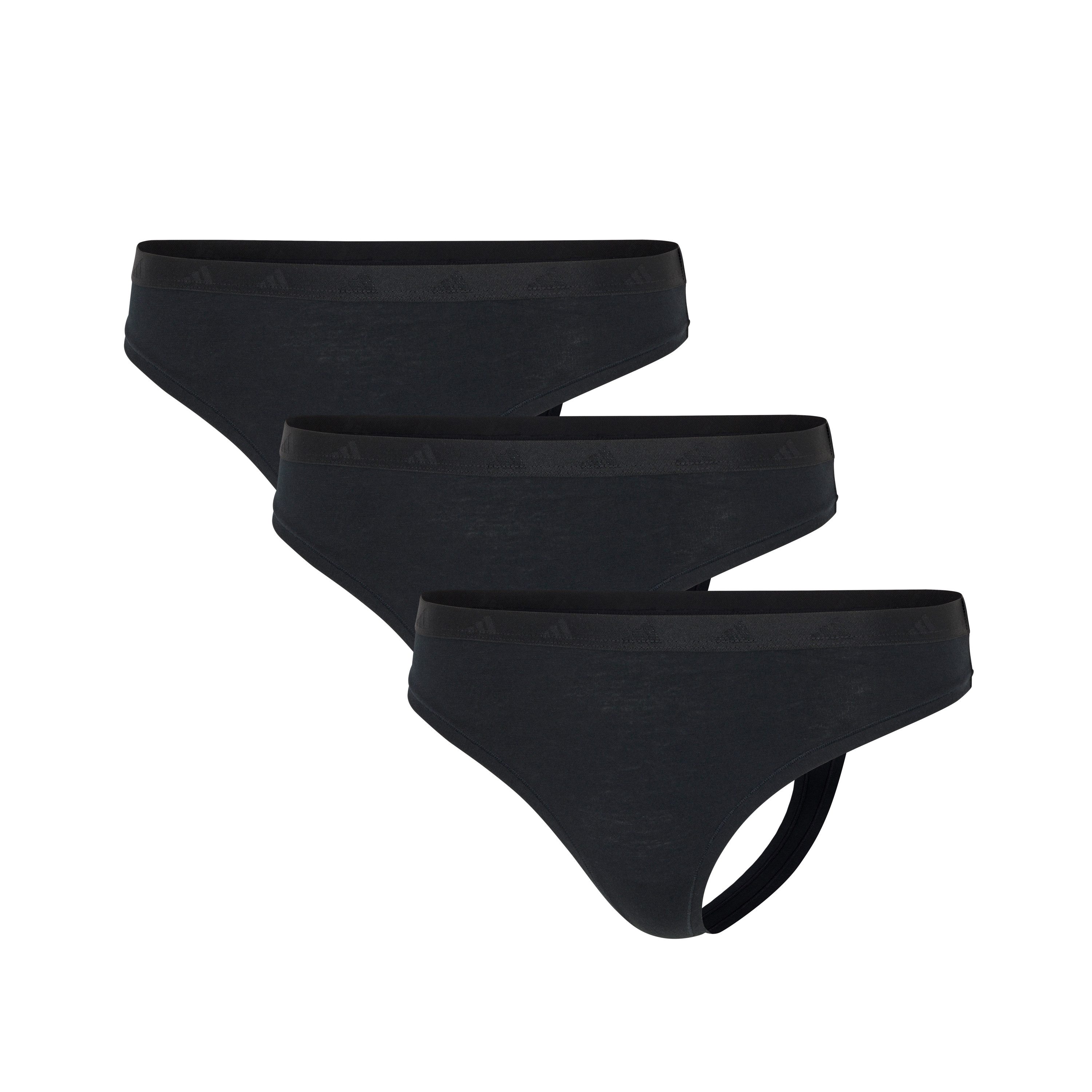adidas Sportswear Tanga Sport Active Essentials Cotton (3er Pack) weich, bequem, eng, basic, atmungsaktiv, mit Logobund, Baumwollmix