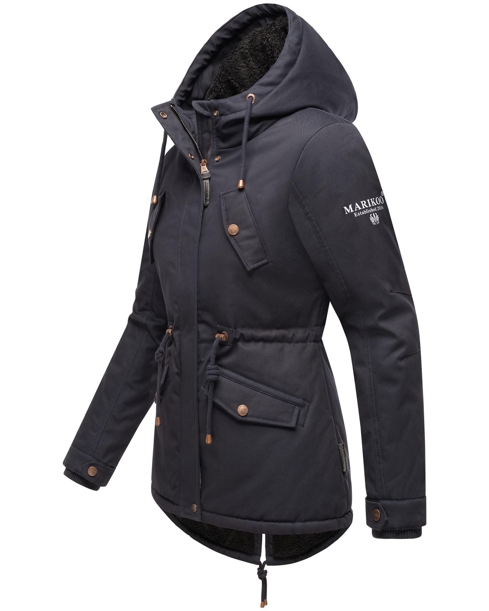 Marikoo Winterjacke Manolya stylischer Kurzmantel mit weichem Teddyfell-Fut günstig online kaufen