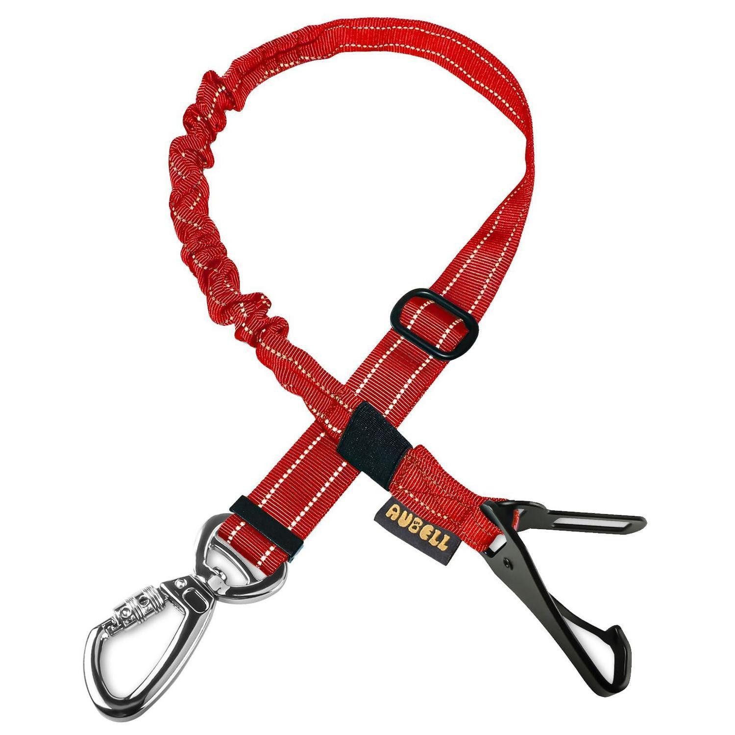 LuxusKollektion Autohundegeschirr Anschnallgurt Hund Auto Bungee Geschirr Clip Karabiner Rot
