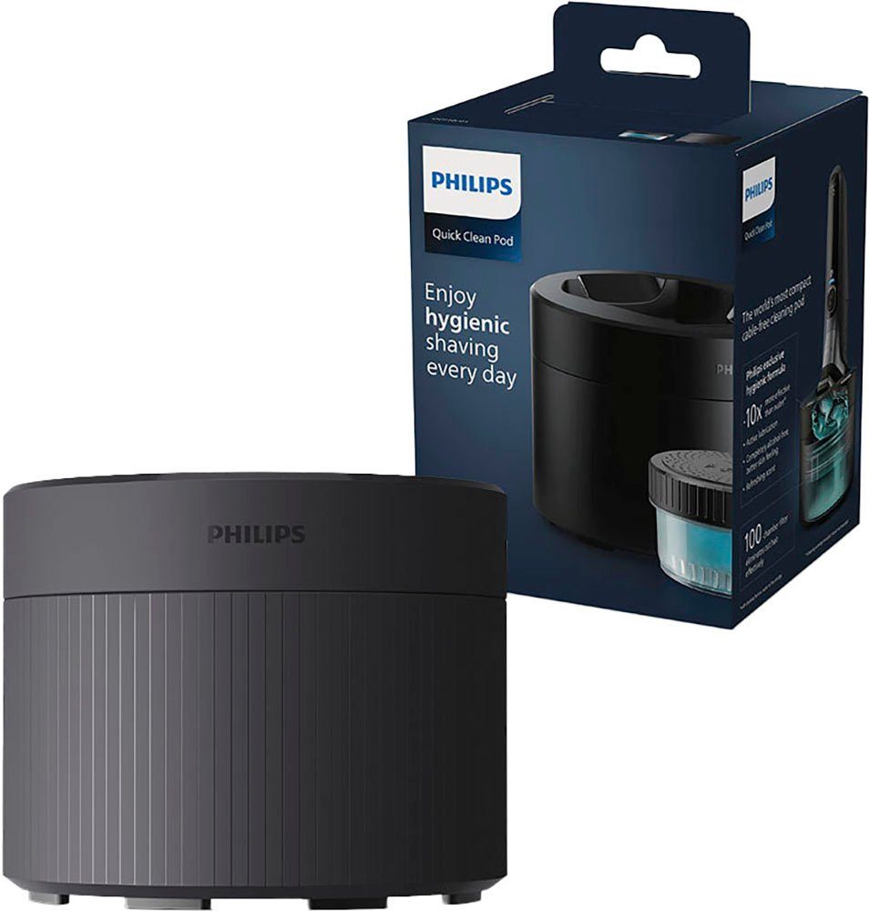 Philips Rasierer-Reinigungsstation Quick Clean Pod QCP10/01, Tiefenreinigung in nur 1 Minute schwarz
