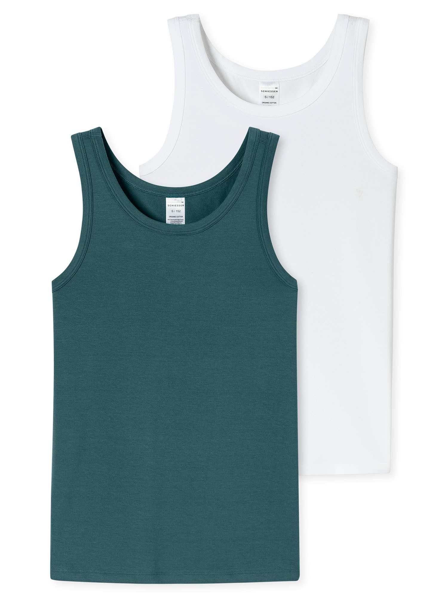 Schiesser Unterhemd 955 Multi (2-St) Achselhemd, Tanktop, Unterziehshirt