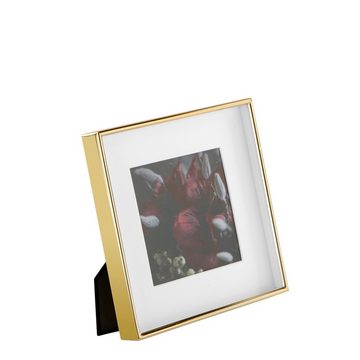 Fink Bilderrahmen Bilderrahmen Kim - goldfarben - Glas / Metall - H.15,3cm x B.15,3cm, für 1 Bilder, vertikal, horizontal hängbar & stehend verwendbar - 1 Klemmbilderhaken