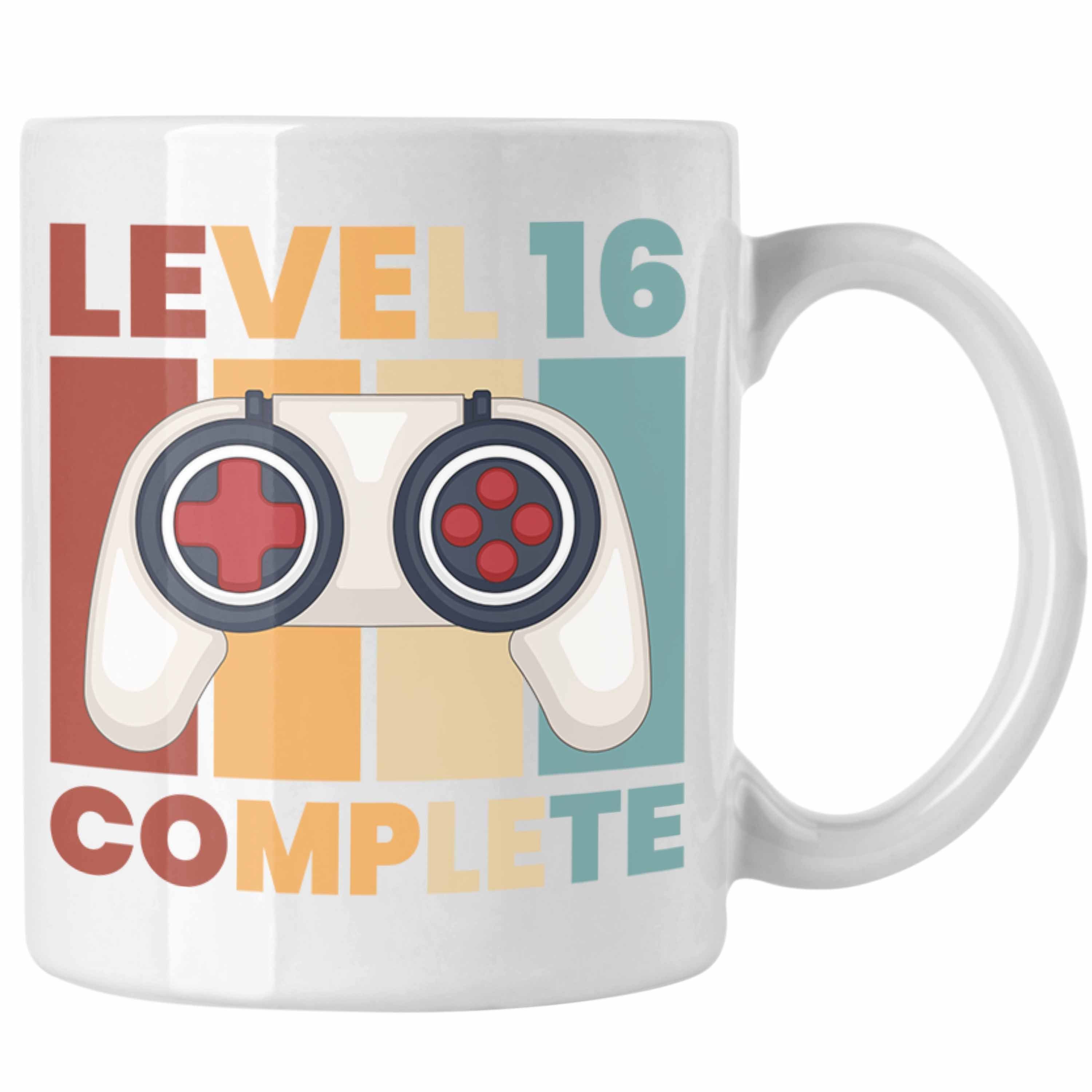 Trendation Tasse Trendation - 16. Geburtstag Tasse Geschenk Jungen Geschenkidee Lustig Spruch 16 Geschenke Geschenkideen zum 16 Bday 16er Sohn Kaffeetasse Weiss