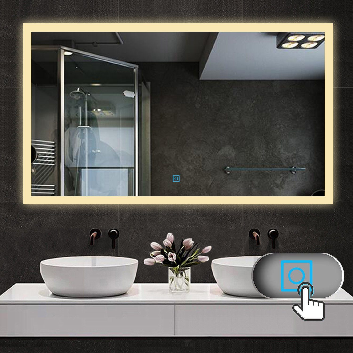 duschspa Badspiegel Badspiegel mit Beleuchtung 120x70 cm Wandspiegel, Touch günstig online kaufen