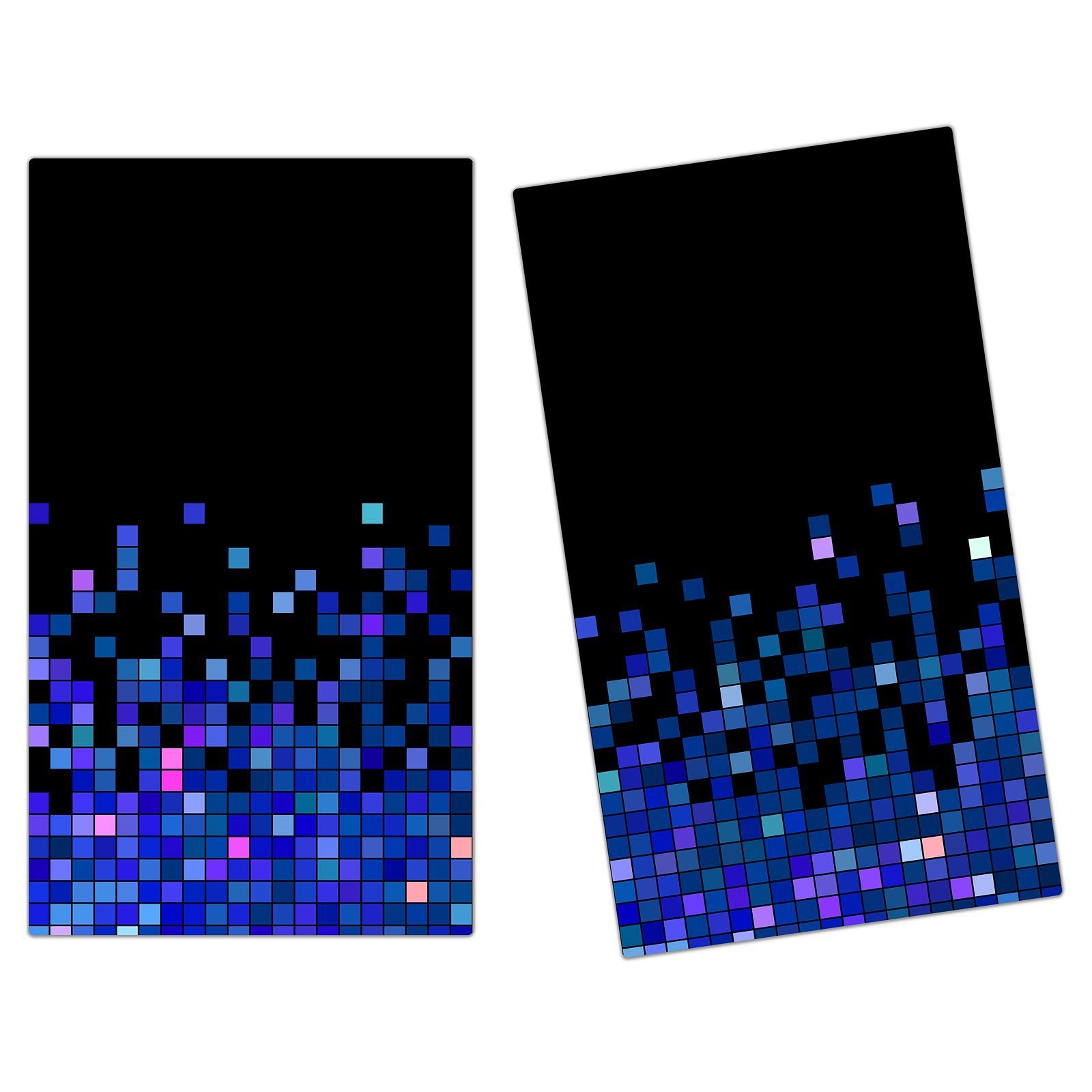 Glas, aus Glas Pixel Herd-Abdeckplatte Mosaik, (2 Herdabdeckplatte Spritzschutz Primedeco tlg)