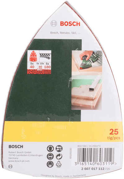 Bosch Home & Garden Schleifpapier »Multischleifer«, (25 St), Körnung 40, 80, 120, 180