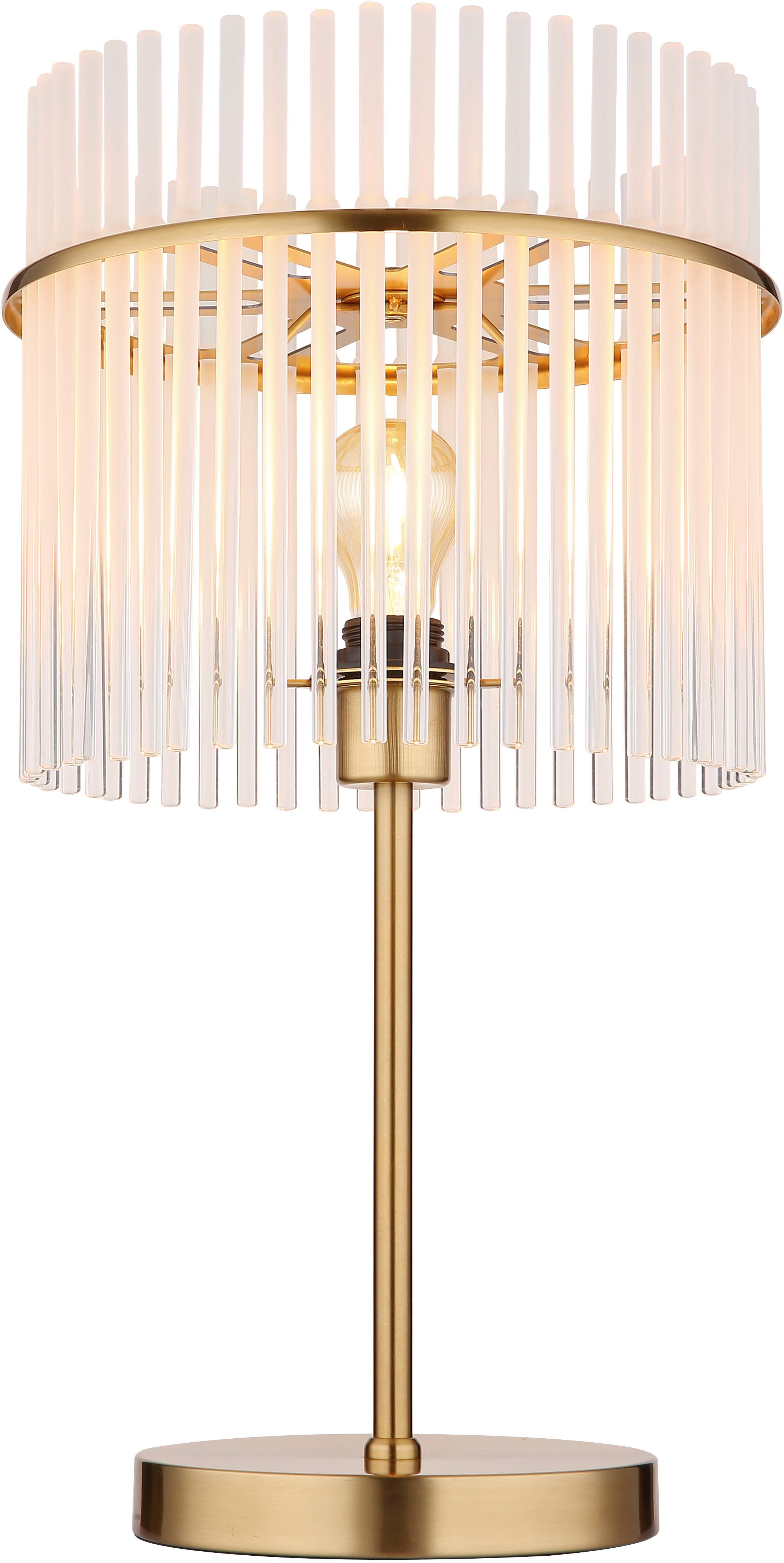 GLOBO LIGHTING Tischleuchte GORLEY, ohne Leuchtmittel, Design Glasstäbe, Tischlampe, Wohnzimmer, Esszimmer, Schlafzimmer