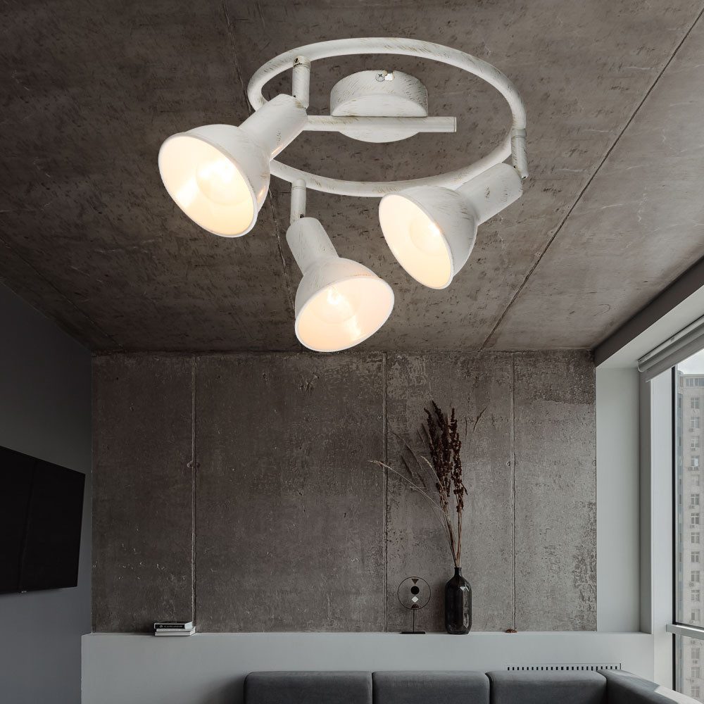 GLOBO LIGHTING Deckenspot, Leuchtmittel nicht inklusive, Decken Lampe Leuchte Metall Gold Weiß Spot Beweglich Wohn Schlaf