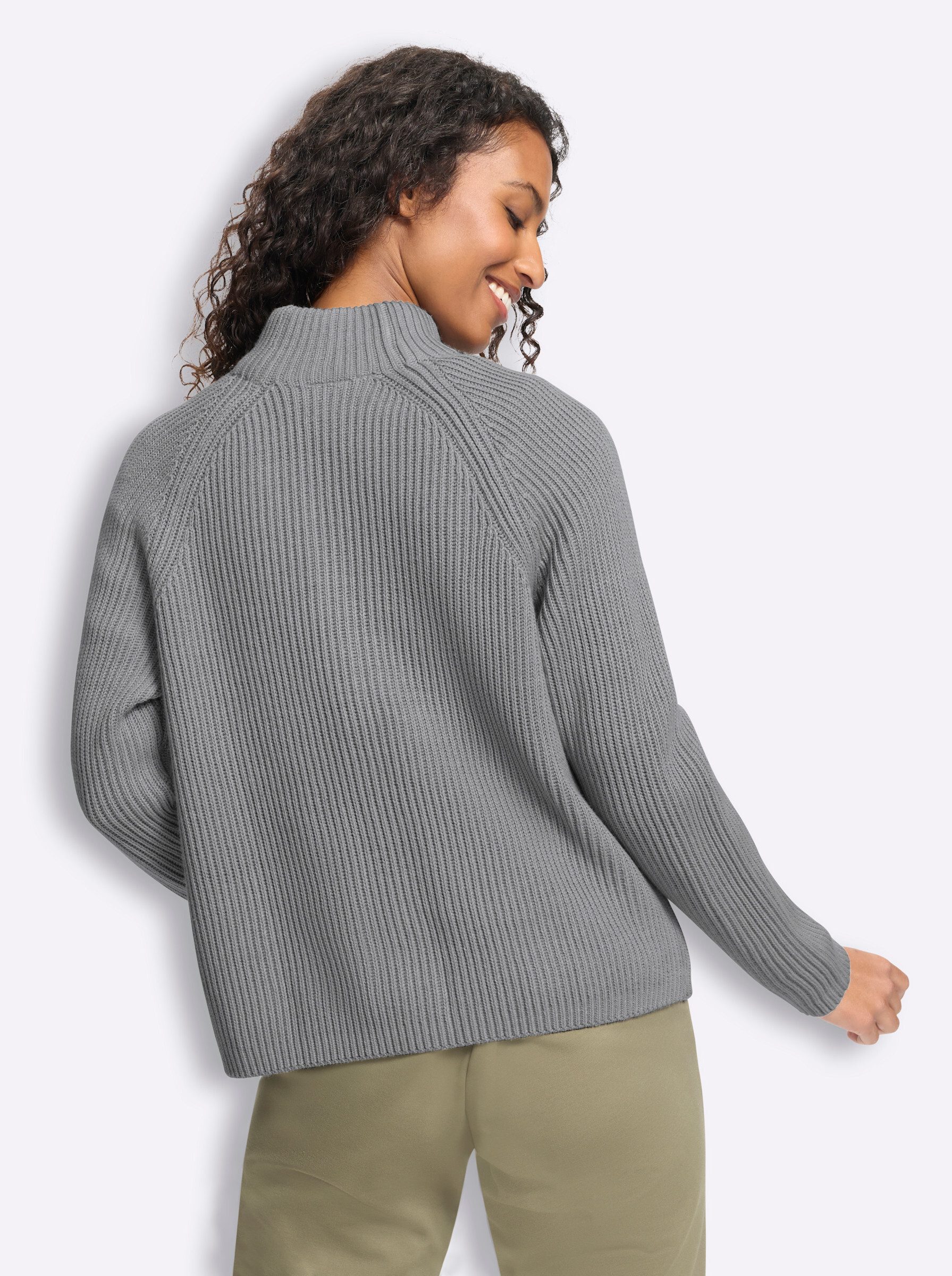 heine Strickjacke Strickjacke Langarm Grobstrick, Rippoptik
