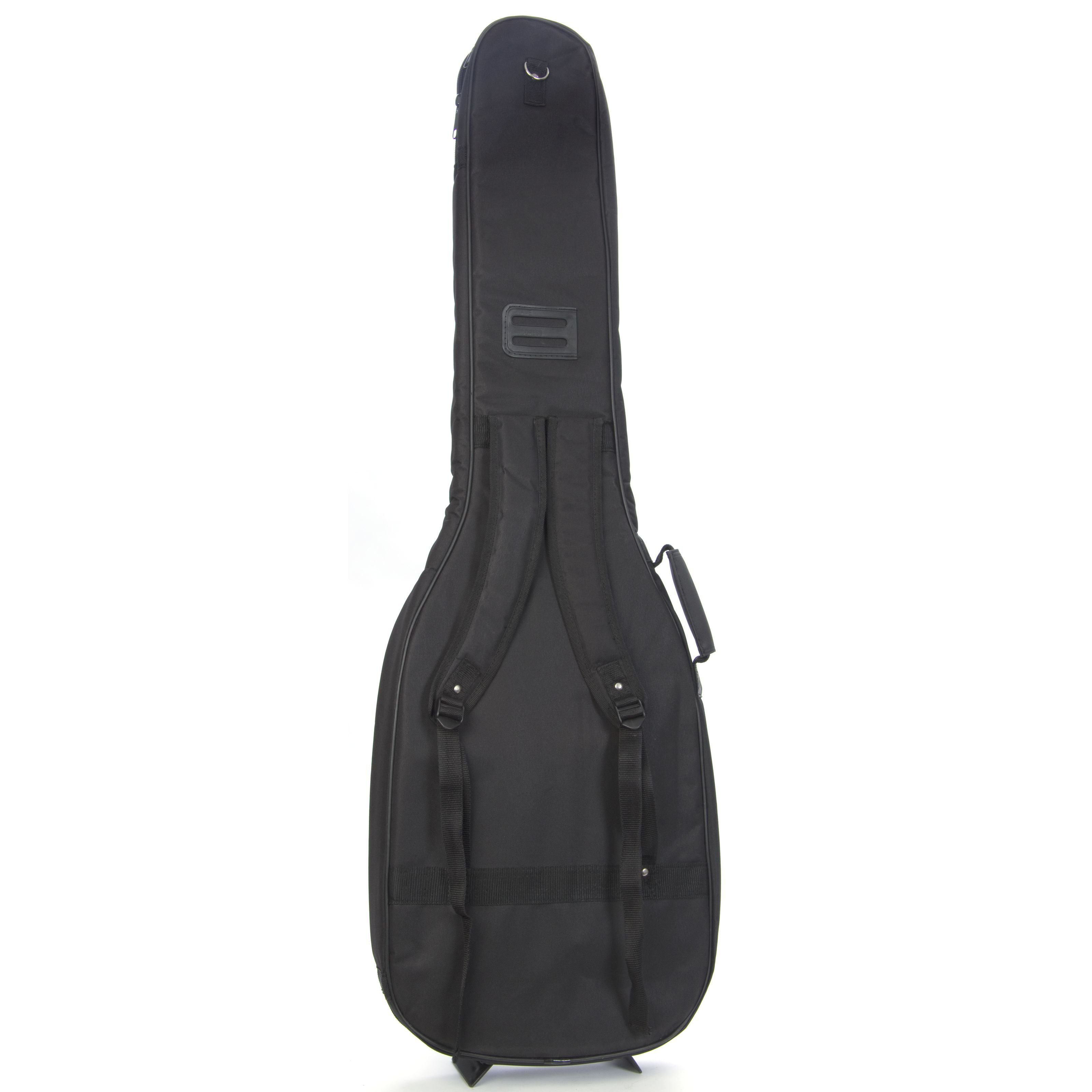 FAME Gitarrentasche (Deluxe E-Bass Gigbag Wetterfest 20mm Polsterung Rucksackgarnitur Zubehörfächer Robustes Nylongewebe Schwarz, Bass-Gigbags, Bags für E-Bässe), Deluxe E-Bass Gigbag, Wetterfest, 20mm Polsterung