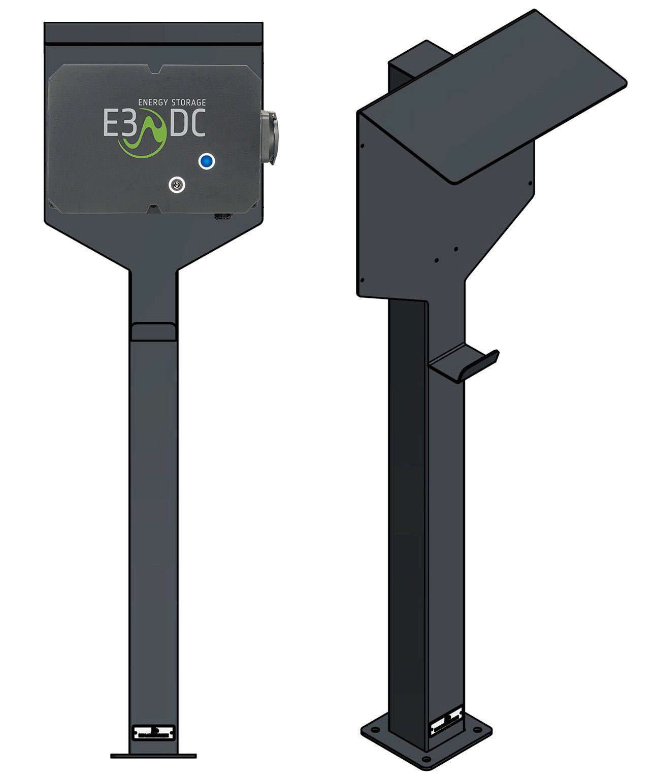 DIE-LADESÄULE.DE Ladesäule passend für E3/DC connect Deutschland, Dach... (2, Hergestellt mit 11kw Elektroauto-Ladestation-Halterung, 100% Wallbox easy in 2-tlg., 100% Hergestellt in Deutschland)