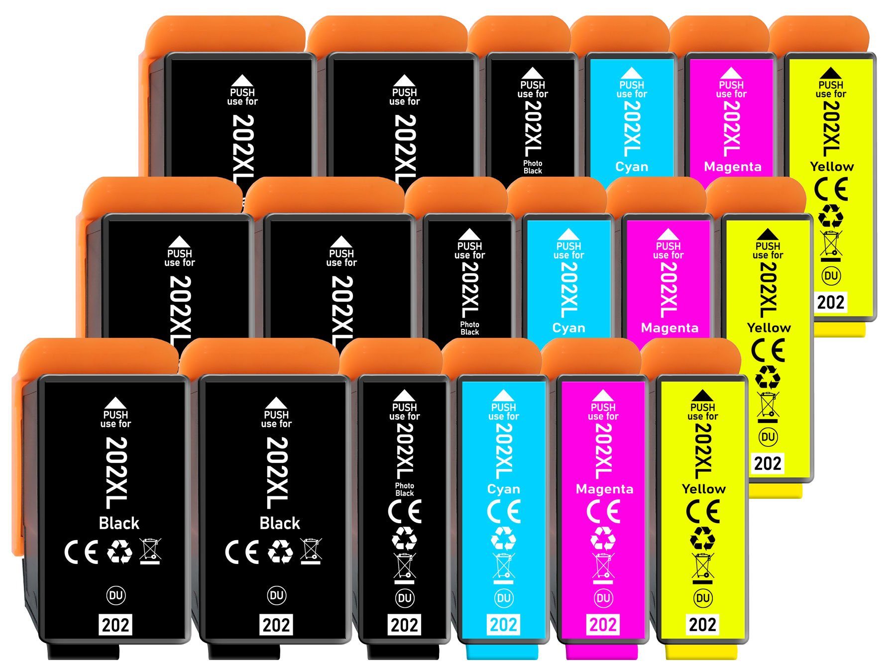 Druckerparadies 18er Multipack für Epson 202XL Tintenpatronen Set  Tintenpatrone (18-tlg., für Epson XP-6000 XP-6005 XP-6100 XP-6105) | Druckerpatronen & Toner